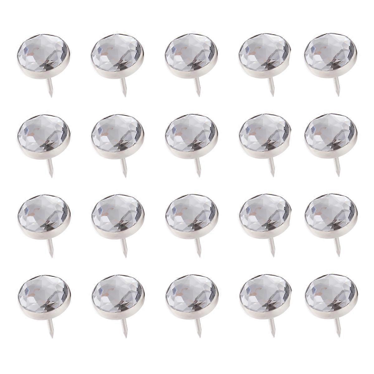 Crystal Tacks for Sofa Button Decoration 100Pcs White Acrylic Nails