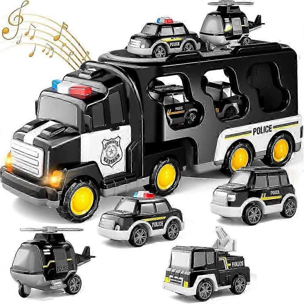 5 în 1 Diecast Carrier Truck Jucării Vehicule Seturi de modele
