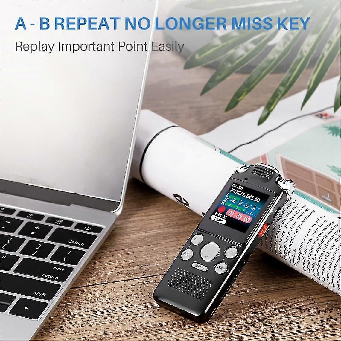 32gb Digital Tape Recorder, Pen, Mini Lossless Color Display, Sound Activated, Tape Recorder, Mp3 Player, Recording, Noise Reduction.(black)