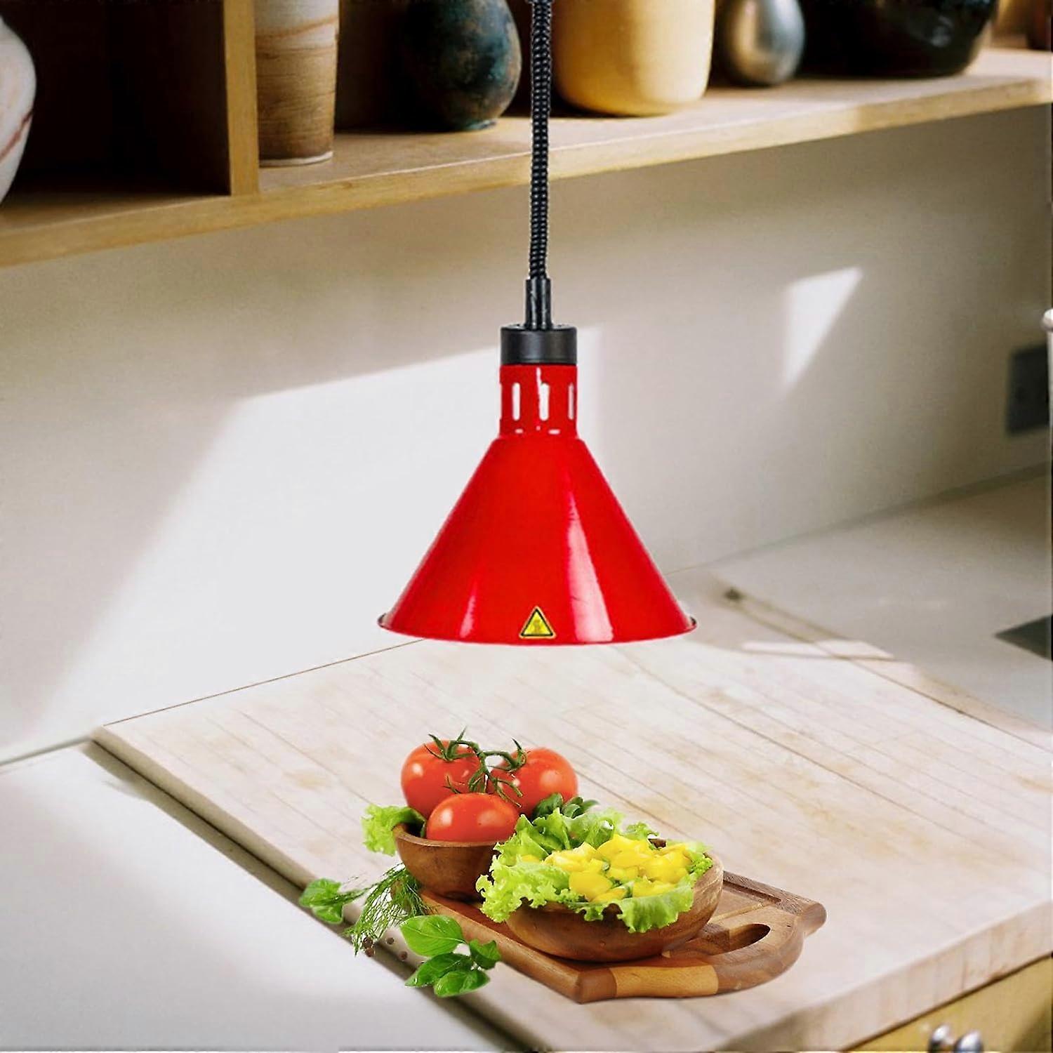 Food Warming Lamp E27, Red Buffet Heat Lamp for Catering, Adjustable Height, Durable Design, Restaurant Use