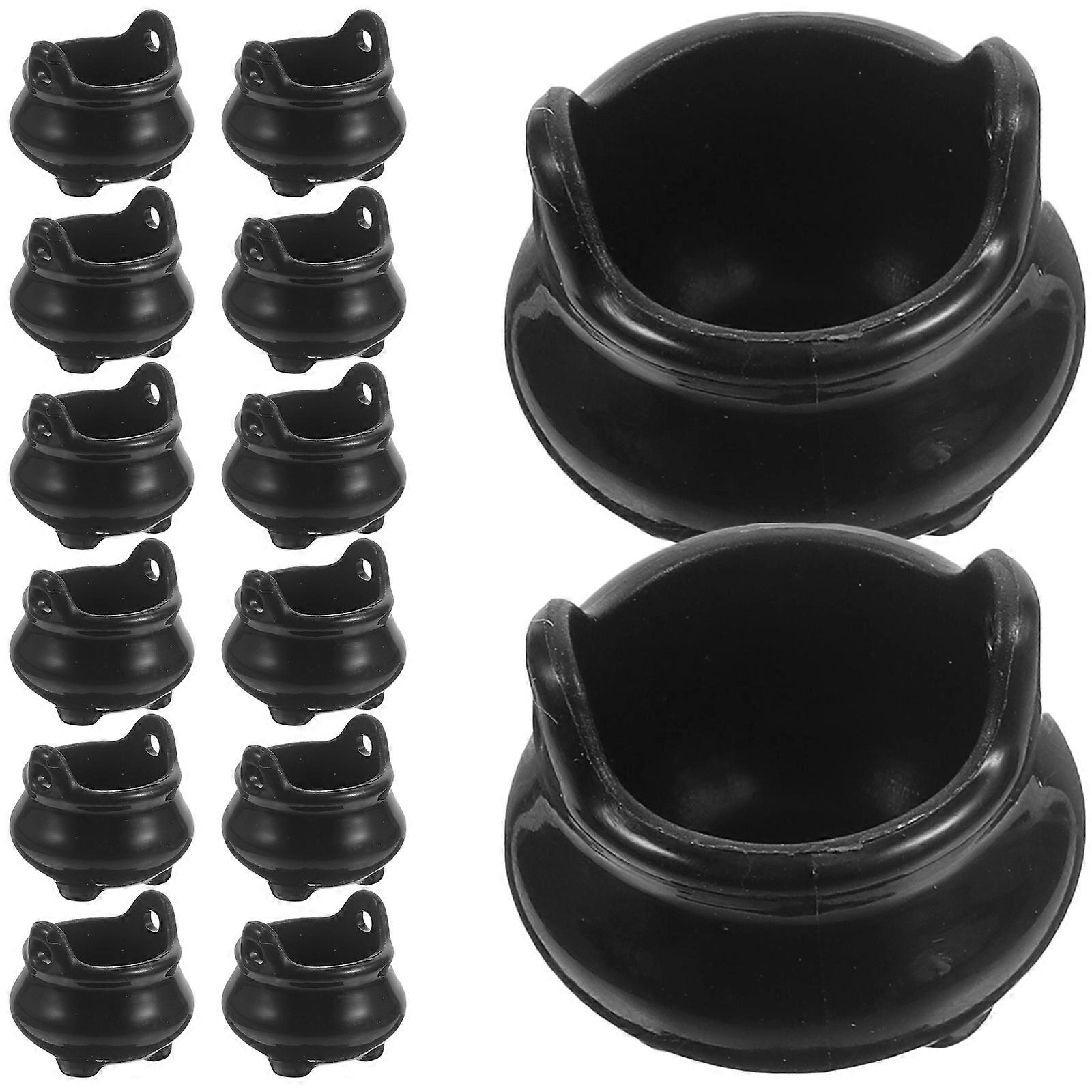 Black Plastic Mini Cauldron Witch Pot for Halloween 48Pcs