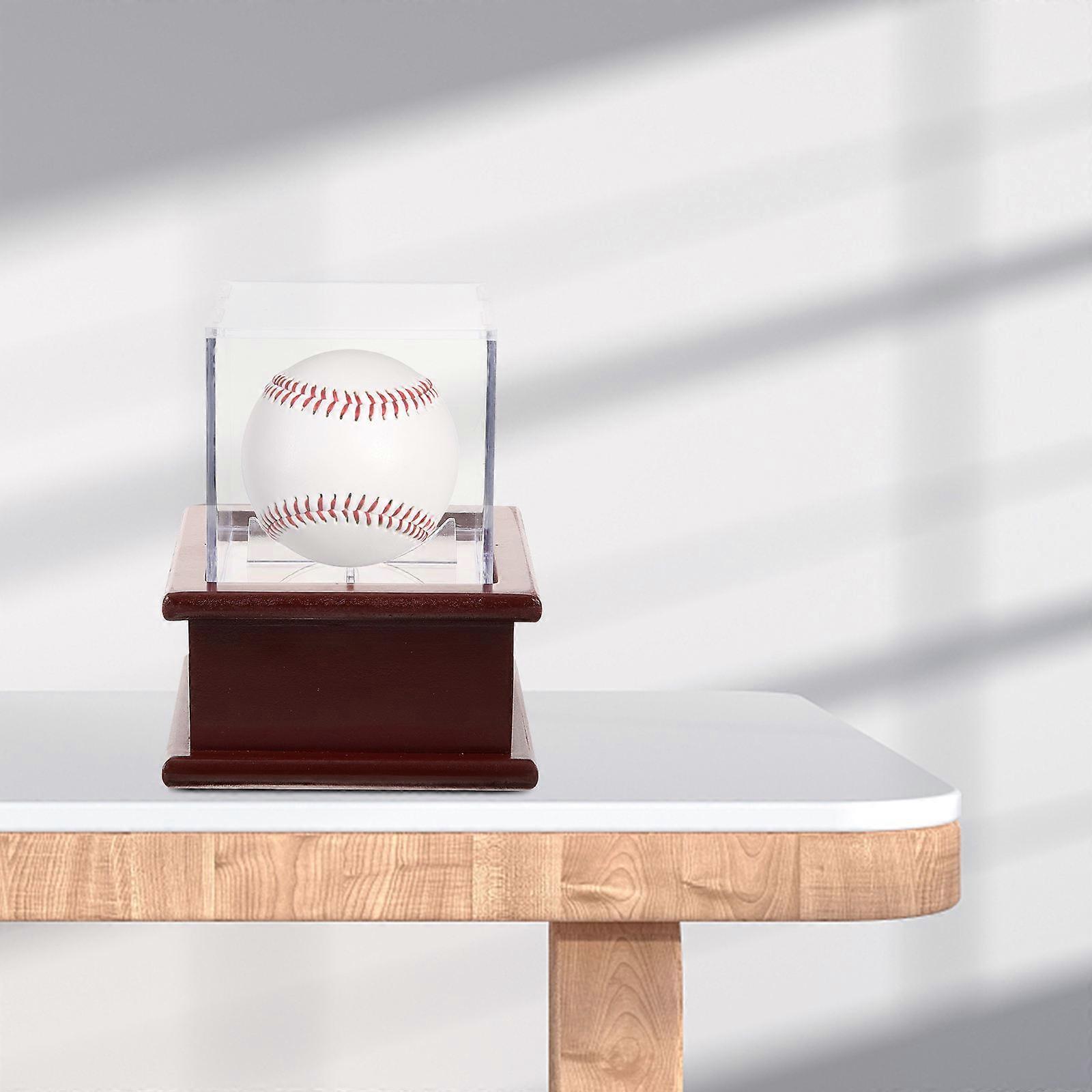 Baseball Display Case Transparent Ball Showcase Square Dustproof 8x8x8cm Acrylic 1Set