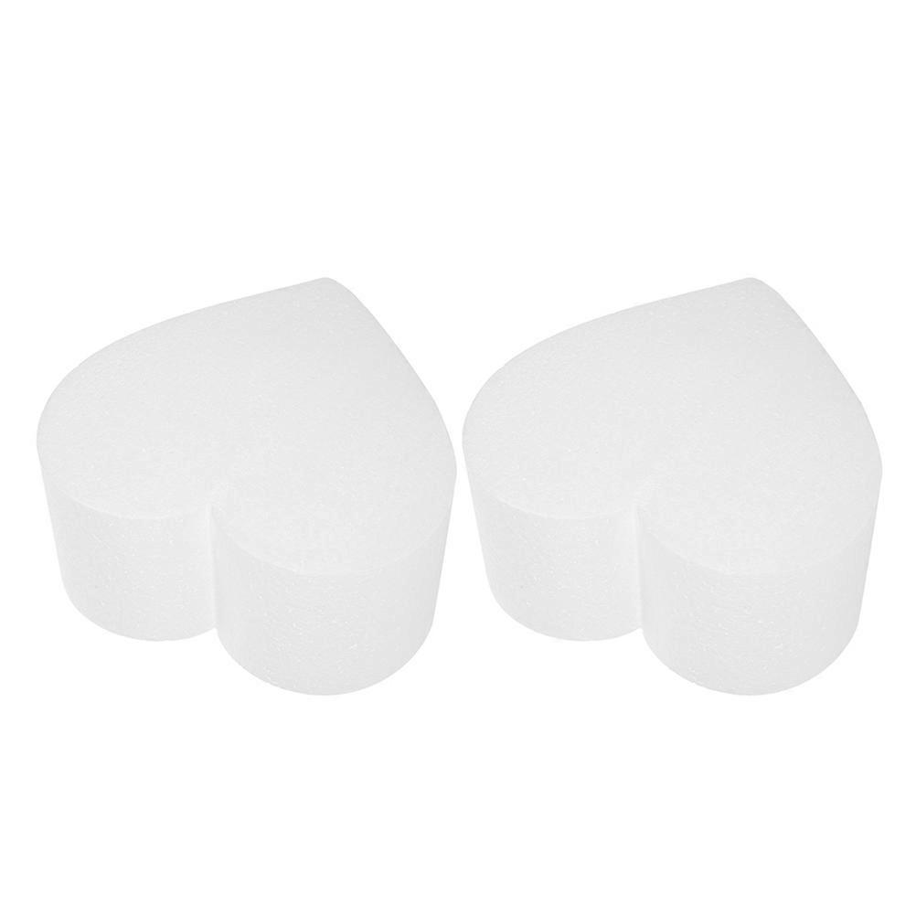 White Heart Shaped Foam Cake Dummy for Decorating Practice 10Pcs