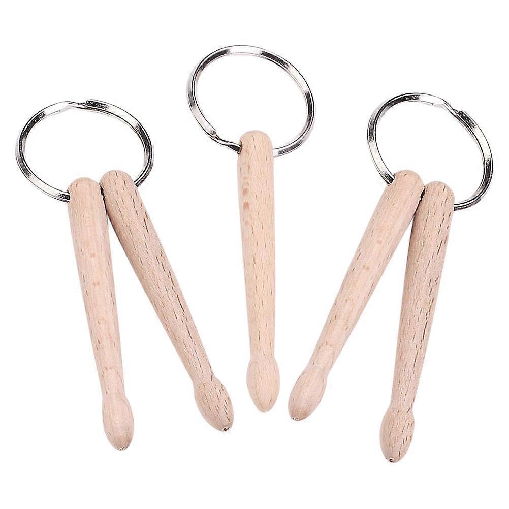 Beige Drumstick Pendant Keychain for Key Ring Decoration 12Pcs