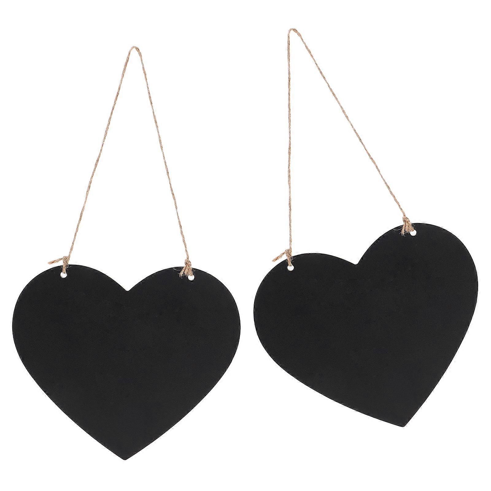 Hanging Blackboard Message Board Double Sided Heart Shaped Chalkboard 6Pcs