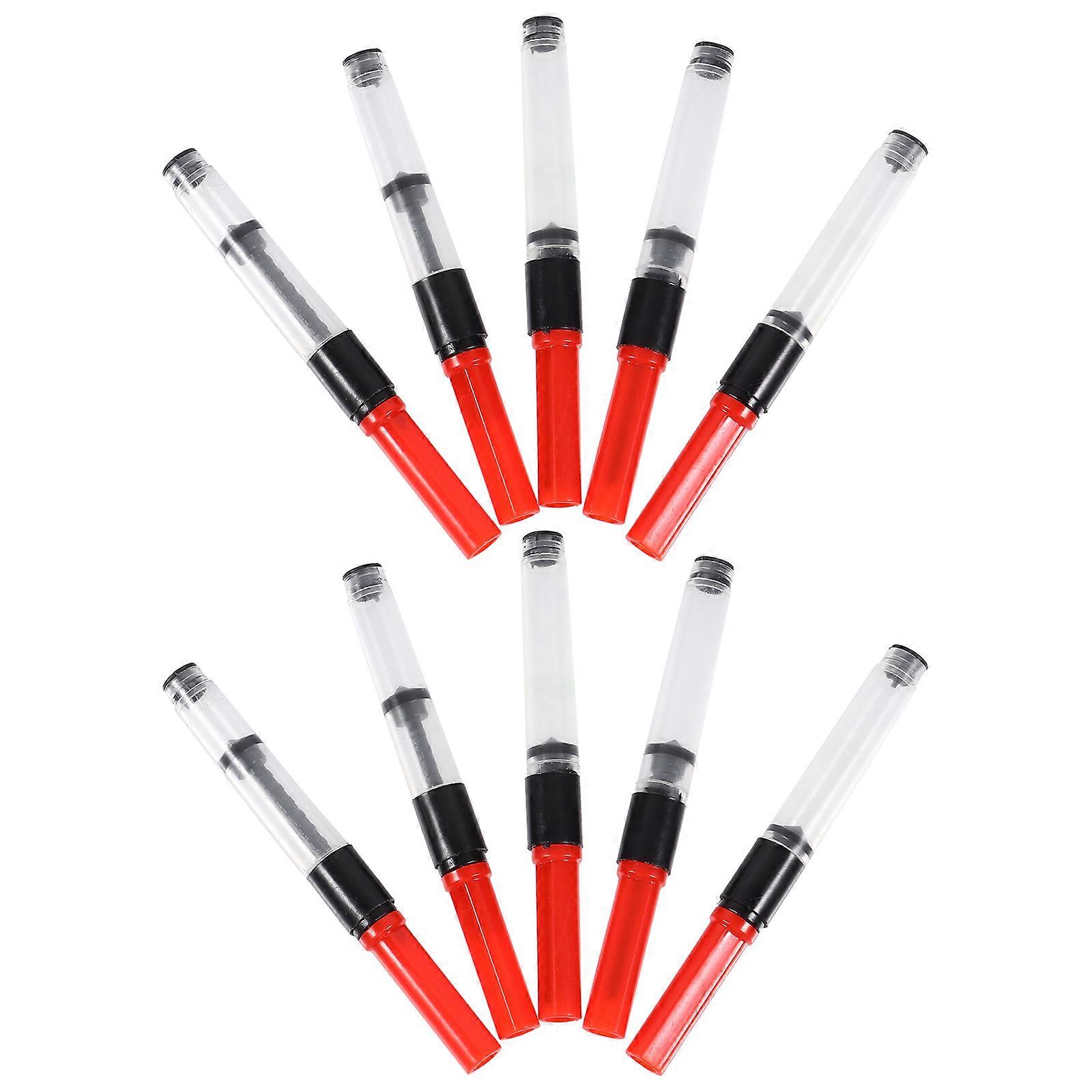 Pen Ink Converter Ink Absorber Rotation Type Fill Writing Accessory Red 7X0.5X0.5CM 10Pcs