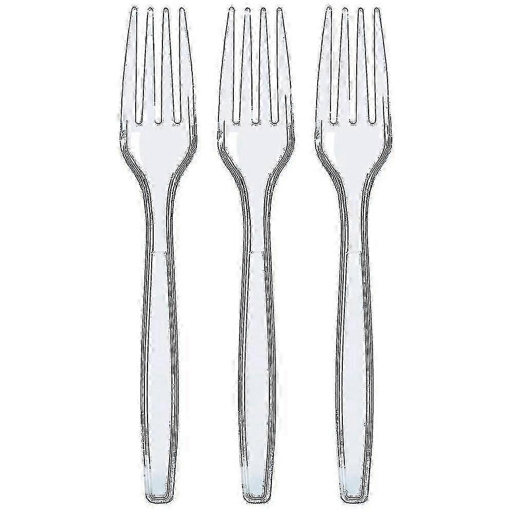 Disposable Clear Plastic Cutlery 100 Pcs (fork)