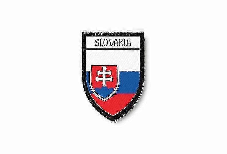 Slovak Flag Iron-On Embroidered Edge Patch