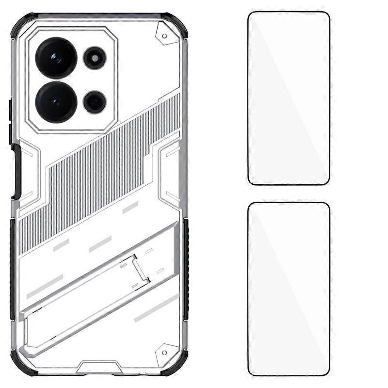 For Xiaomi Redmi 15C 4G (Global) (171mm) Case with 2Pcs Tempered Glass WANLONFENG KK Series PC TPU P