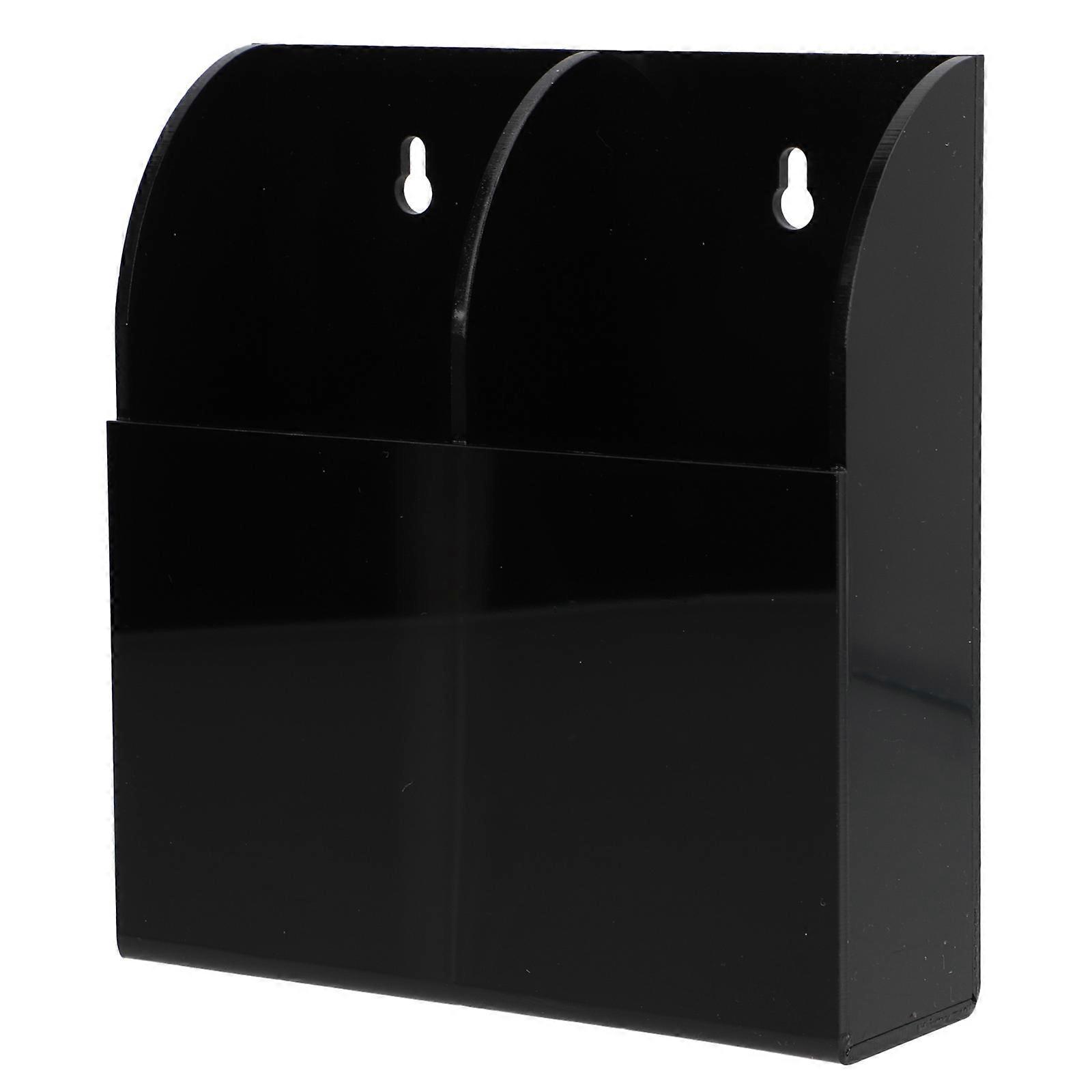 3Pcs Black Acrylic Storage Box Remote Controller Holder Suitable For Bedroom Kitchen Media Organizer