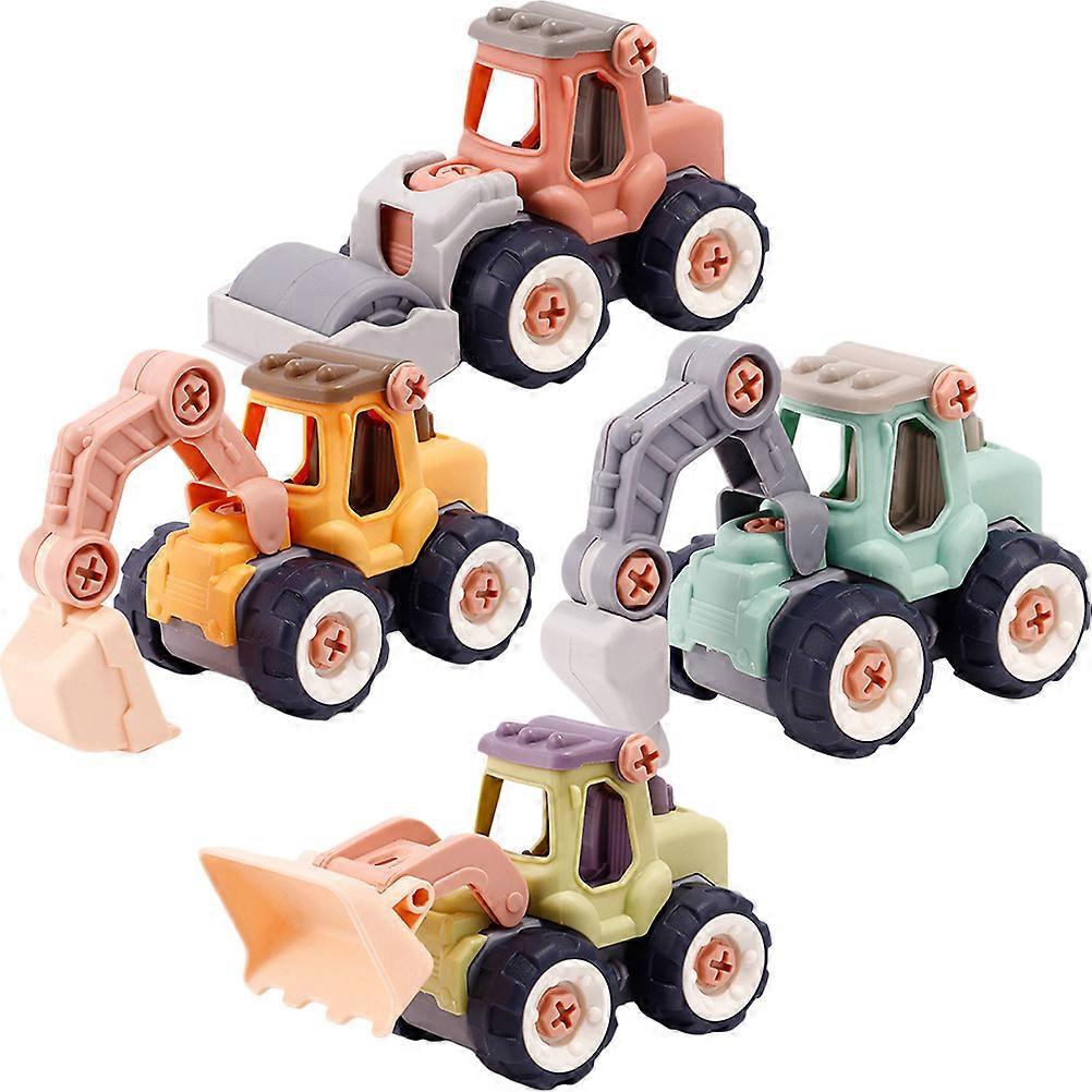 DIY Assembly Educational Truck Toys 16 Pcs Durable Assorted Color Engineering Vehicle Toys Cognitive Development Parent-child Interaction