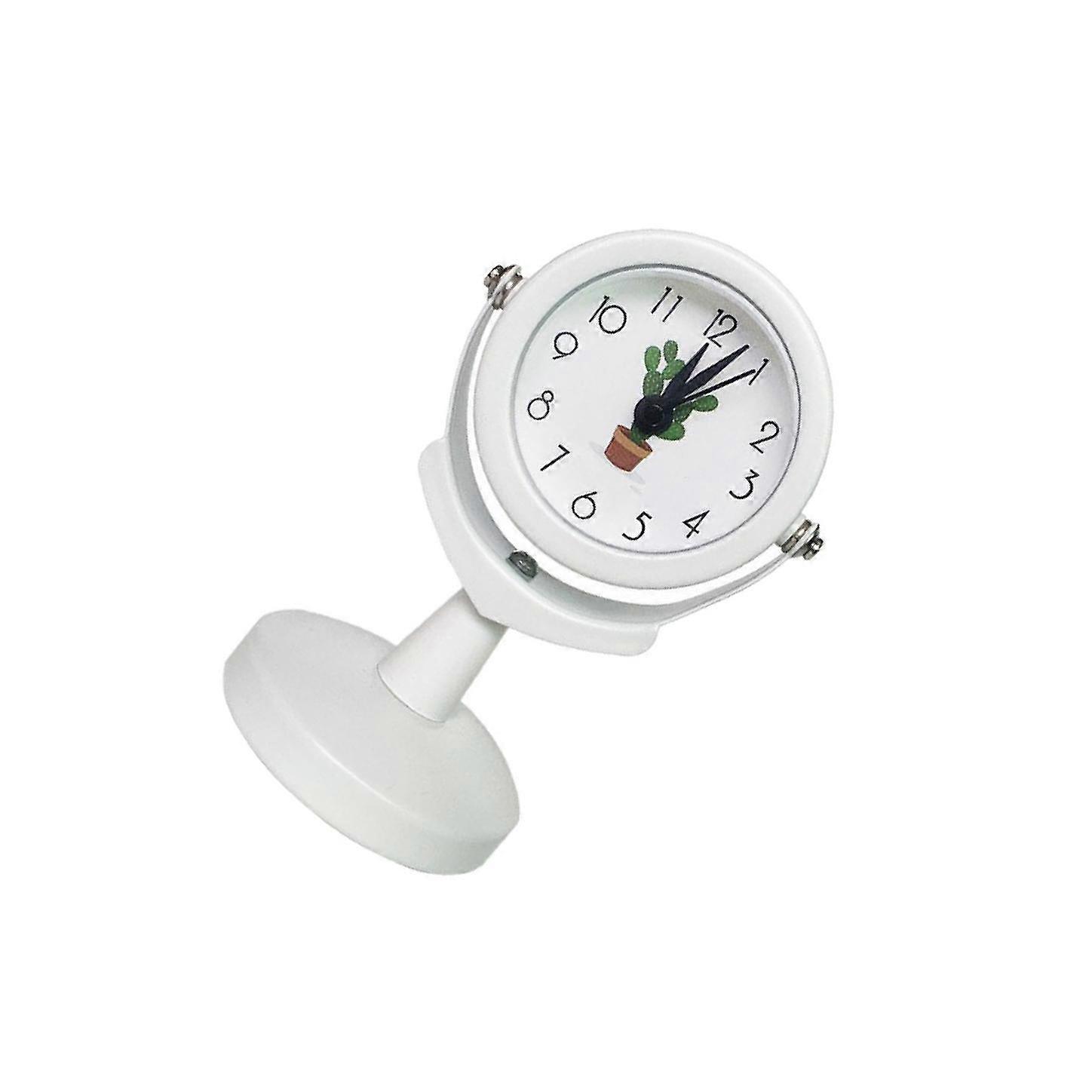 Small Round Stand Clock Table Clock Time Watch Shelf Non Ticking White