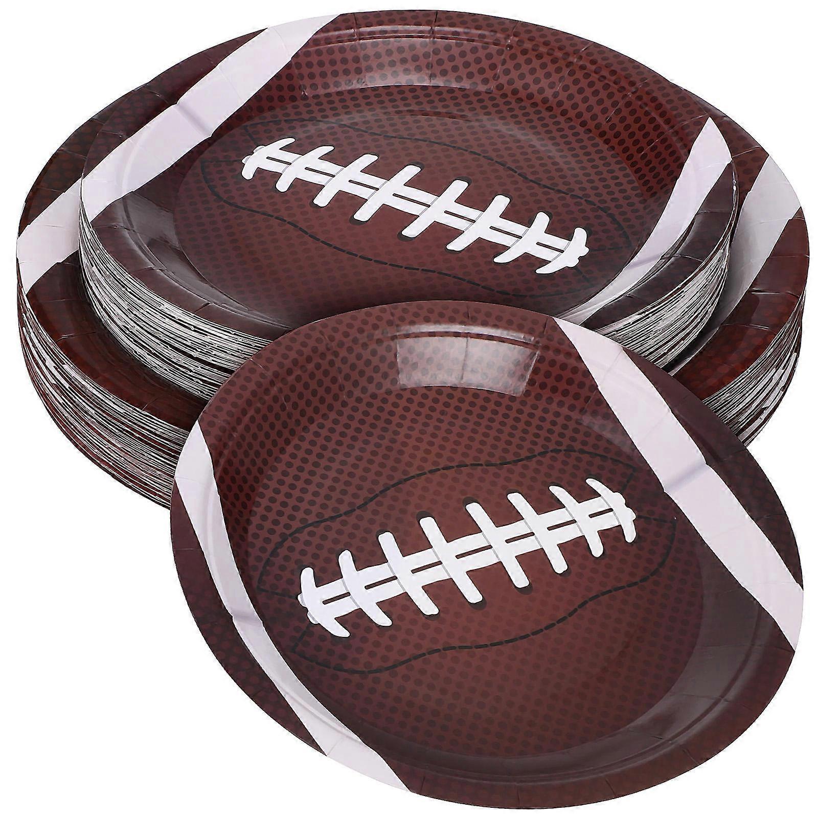 Football Party Plates Paper Serving Trays for Birthday Parties with Assorted Color Paper Material for Food Serving 96Pcs
