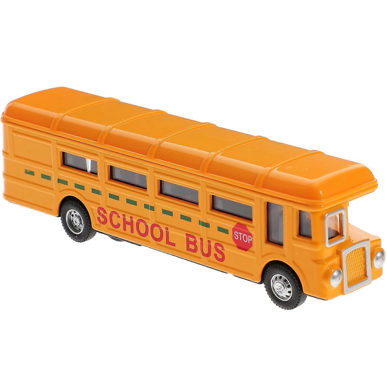 Orange 3Pcs Portable Simulation School Bus Toy For Children Perfect For Daily Life And Birthday Parties