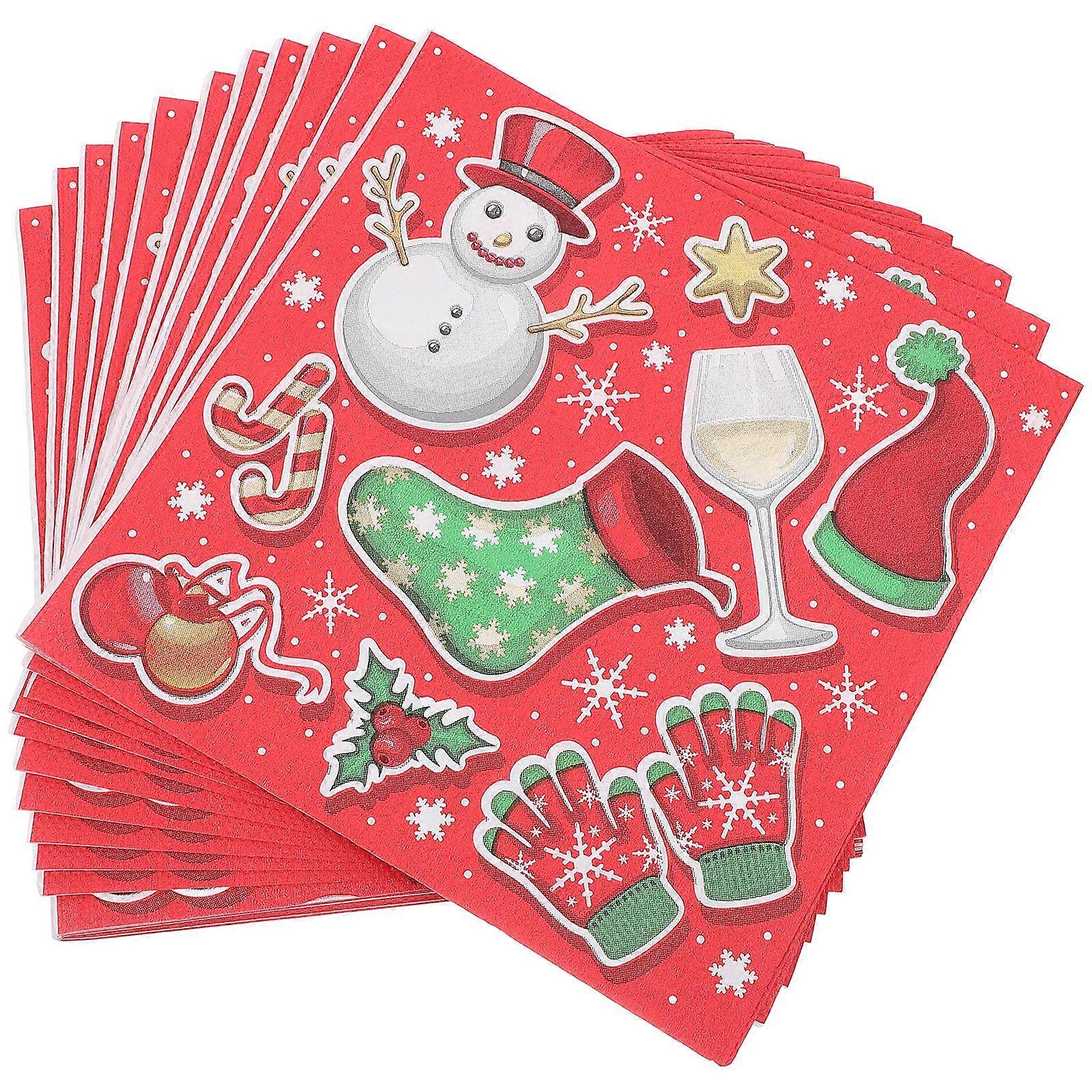 Serviettes de table imprimées de Noël pour une utilisation en fête 1 sac de serviettes de table jetables