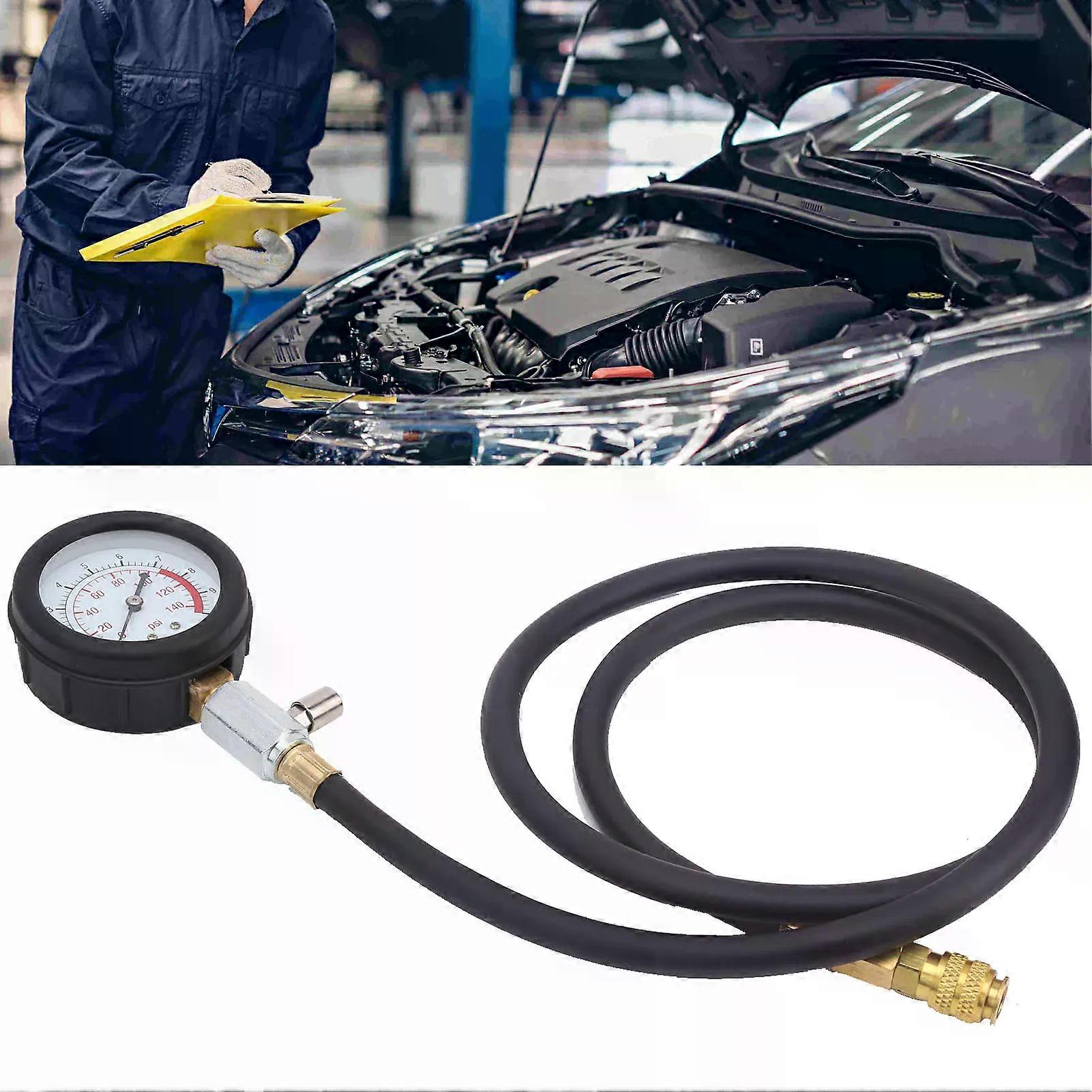 Engine Oil Pressure Test Tool Kit Tester Gauge with Toolbox Low Oil Warning with 90 Coupling Adapter