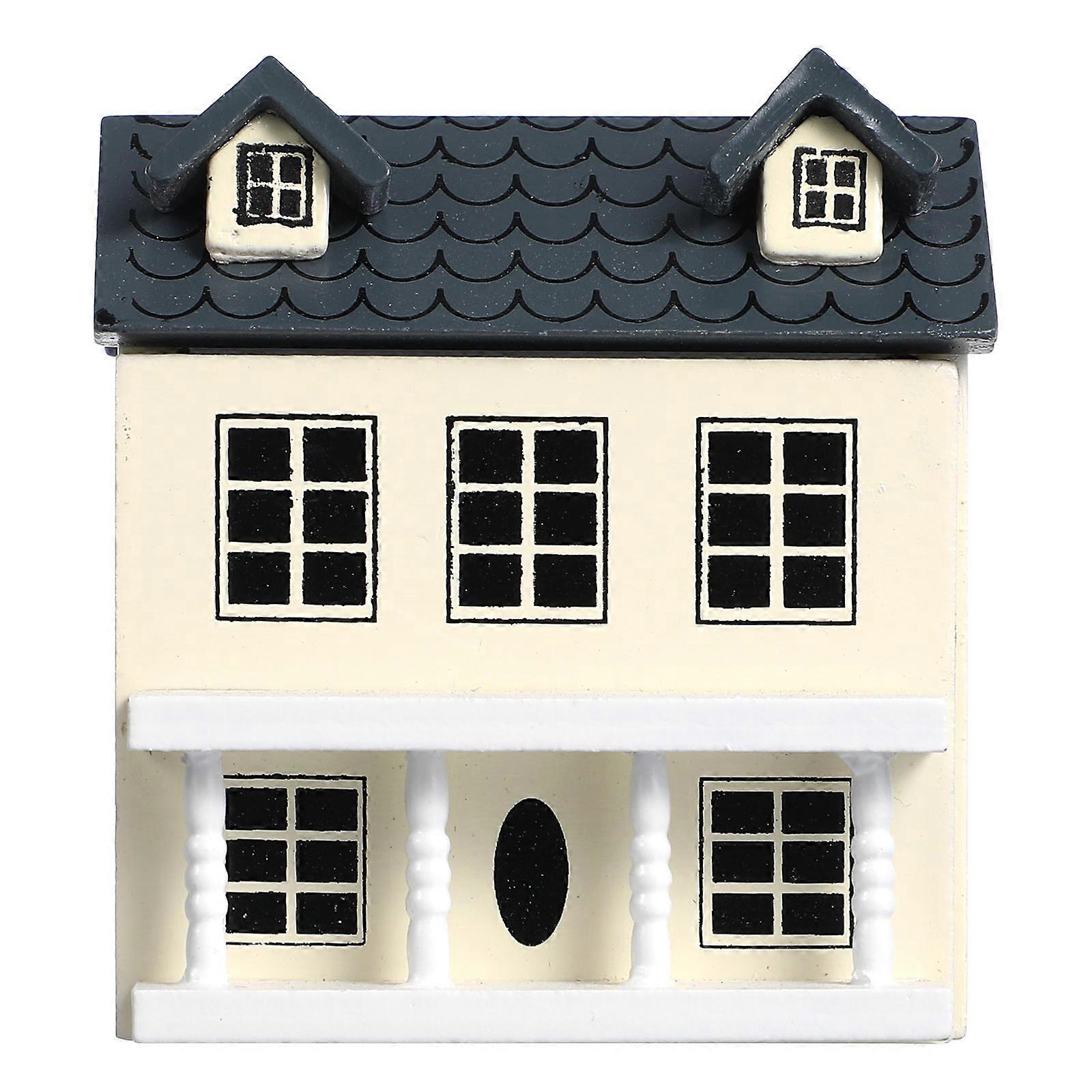 Decorative Model House Tiny Wooden Miniature House 2Pcs