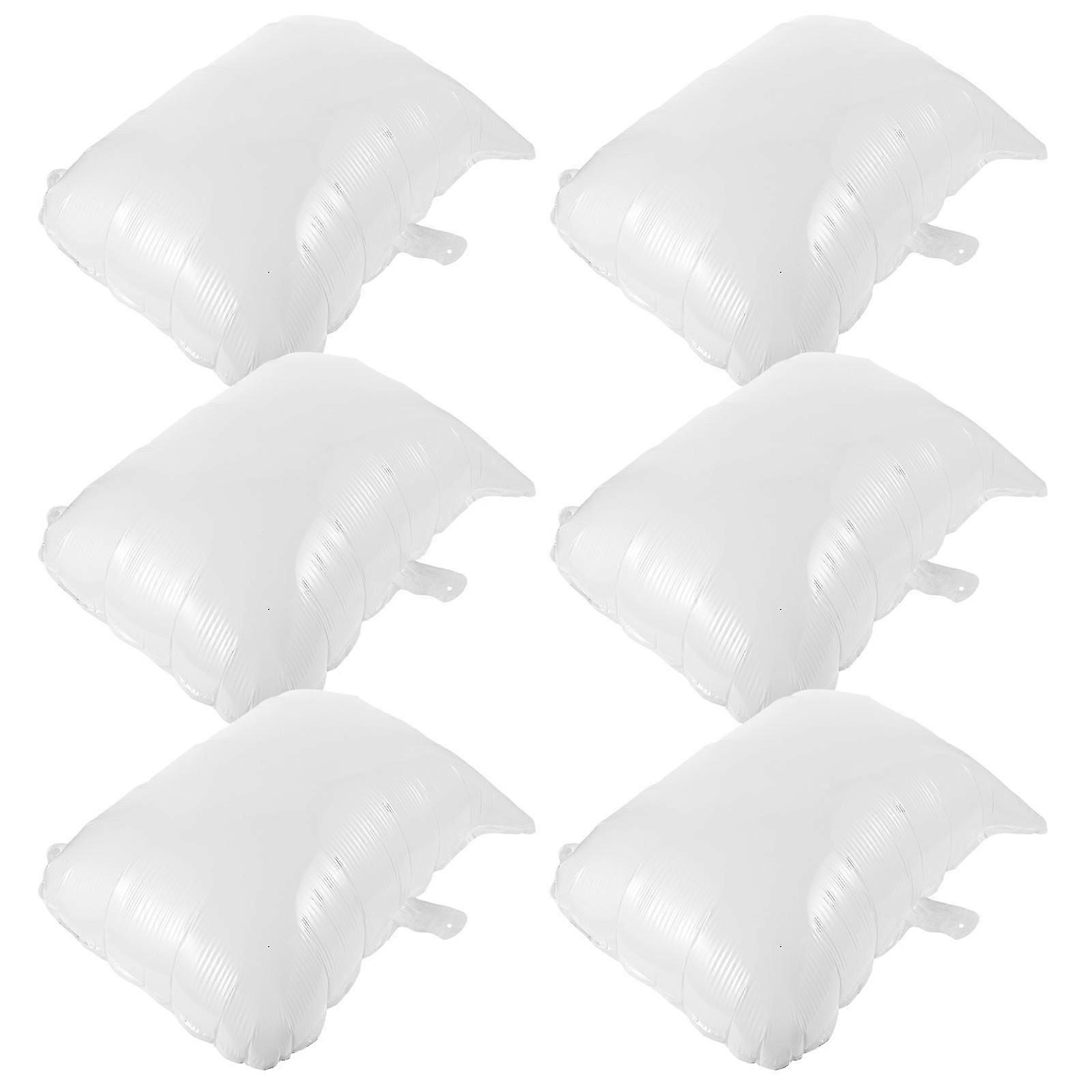 6pcs Durable White Rectangular Writable Balloons for Decor Unique Design Easy to Inflate