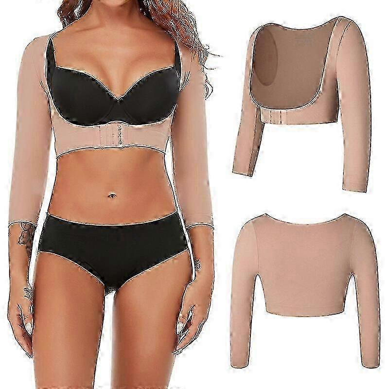 Long Sleeve Women's Compression Arm Shapewear With Humpback Posture Correction Shoulder And Breast Support And Back Lumbar Support Push-up Tops