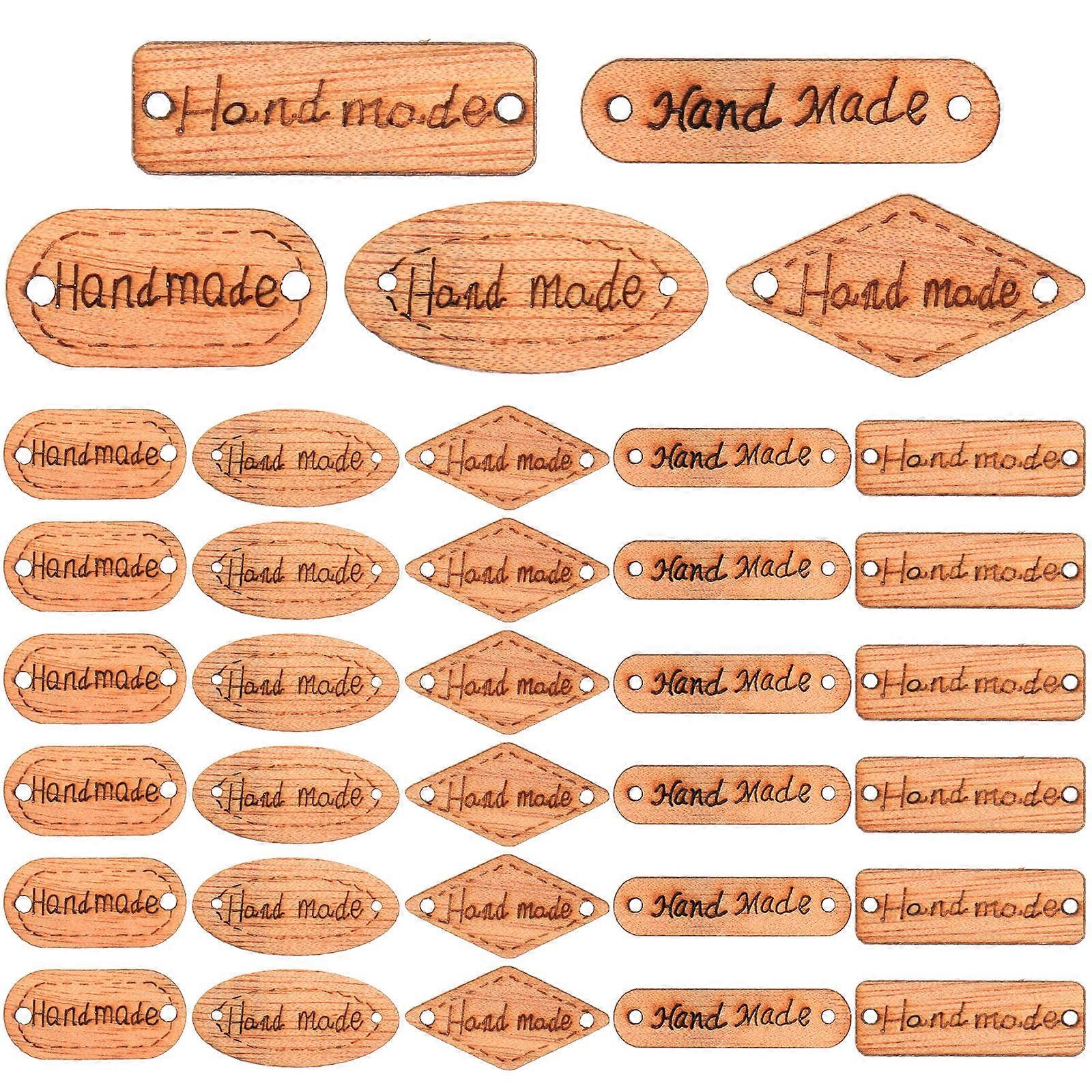 Sewing Wooden Button Tag Label for Crafting 1000Pcs Handmade