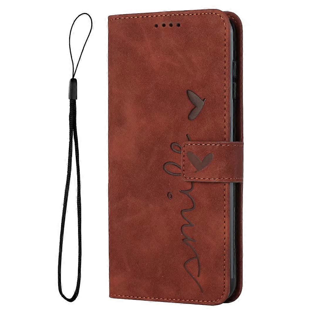 Leather Folio Wallet Case With Magnetic Closure Card Slots Kickstand Brown for Realme C67 4G