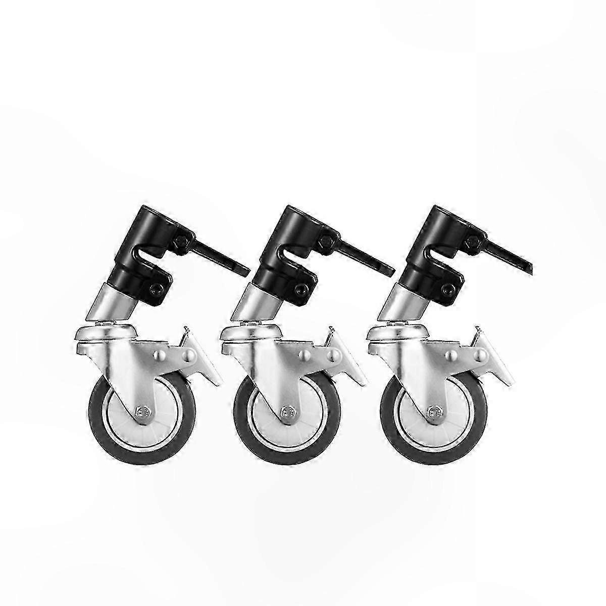 3-Pack Swivel Caster Wheels, 25mm Diameter for Foldable Light Stands & Tripod Legs