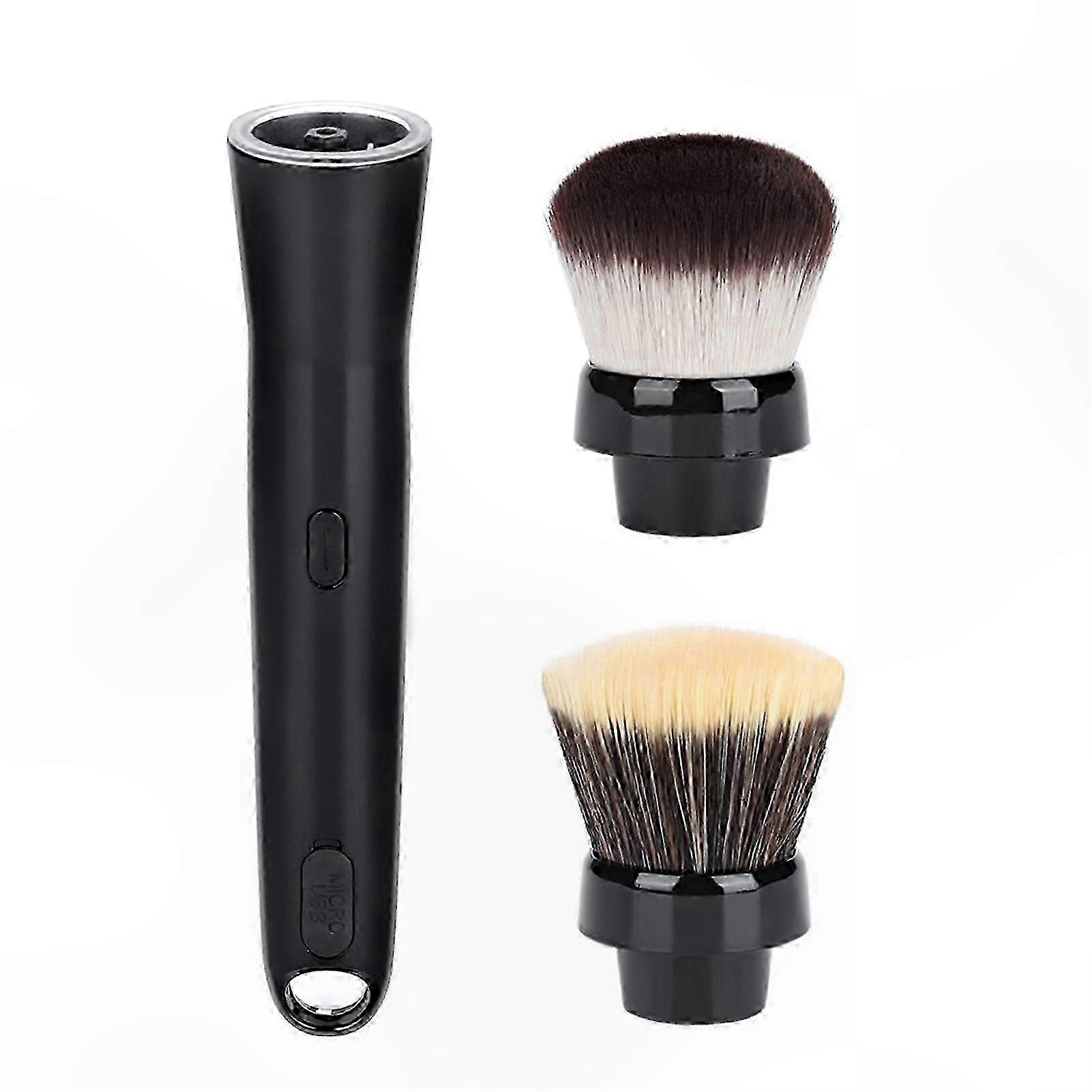 Automatic Rotating Makeup Brush with Foundation and Blusher Heads