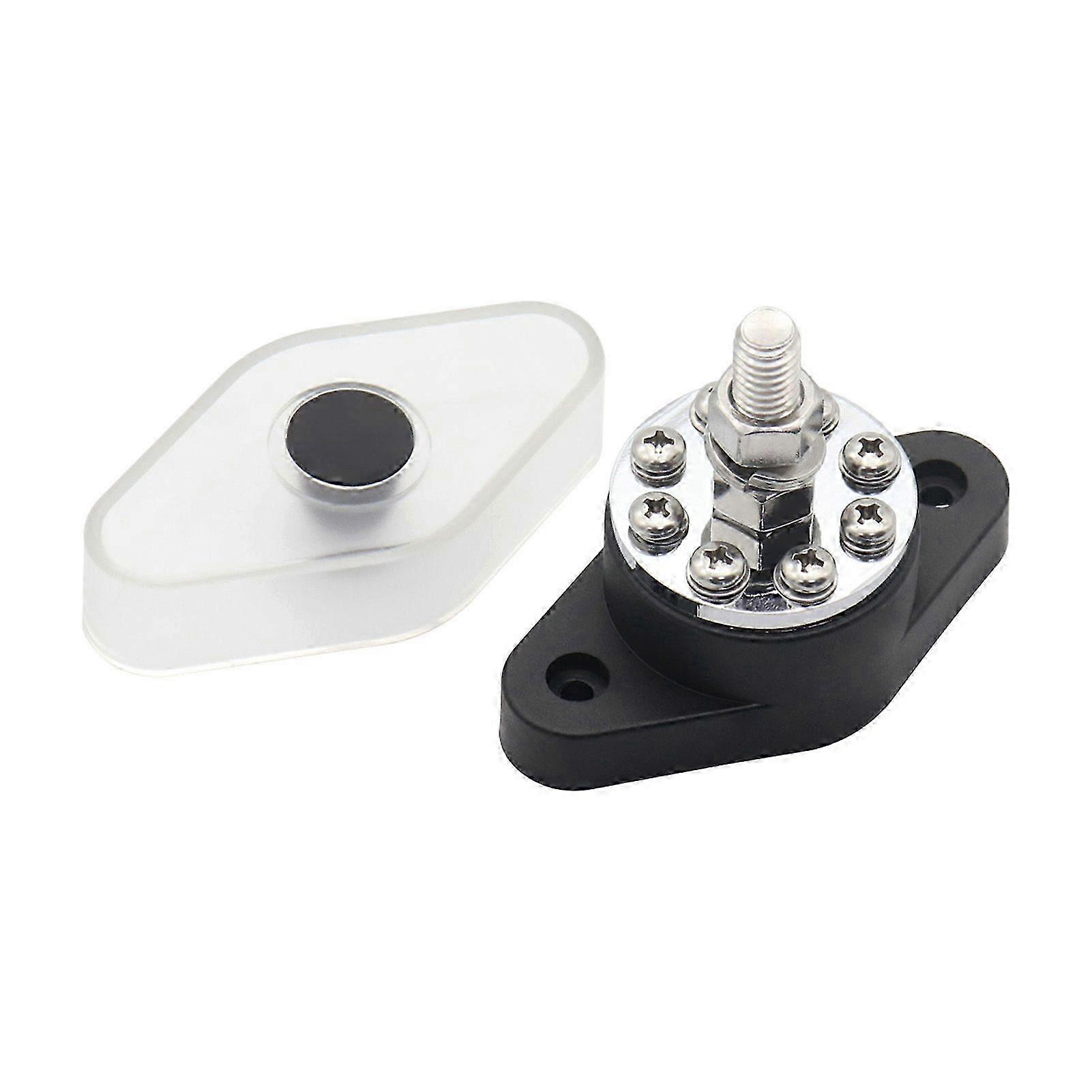 300A Stud Terminal Distribution Stud Junction Post 8 Terminal Block with Transparent Cover Stud 3/8inch(M10)