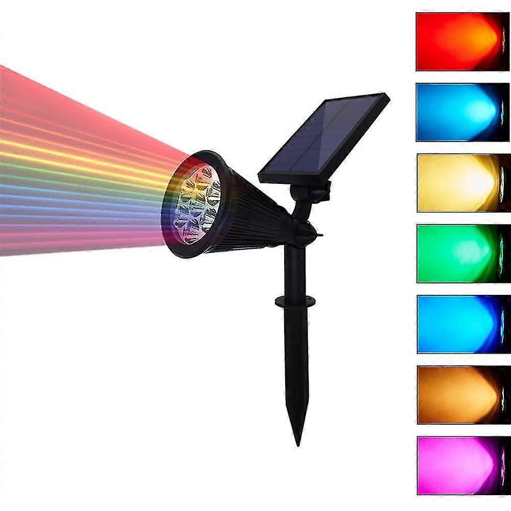 Led Solar Garden Light Spotlight Auto Change 7 Colors
