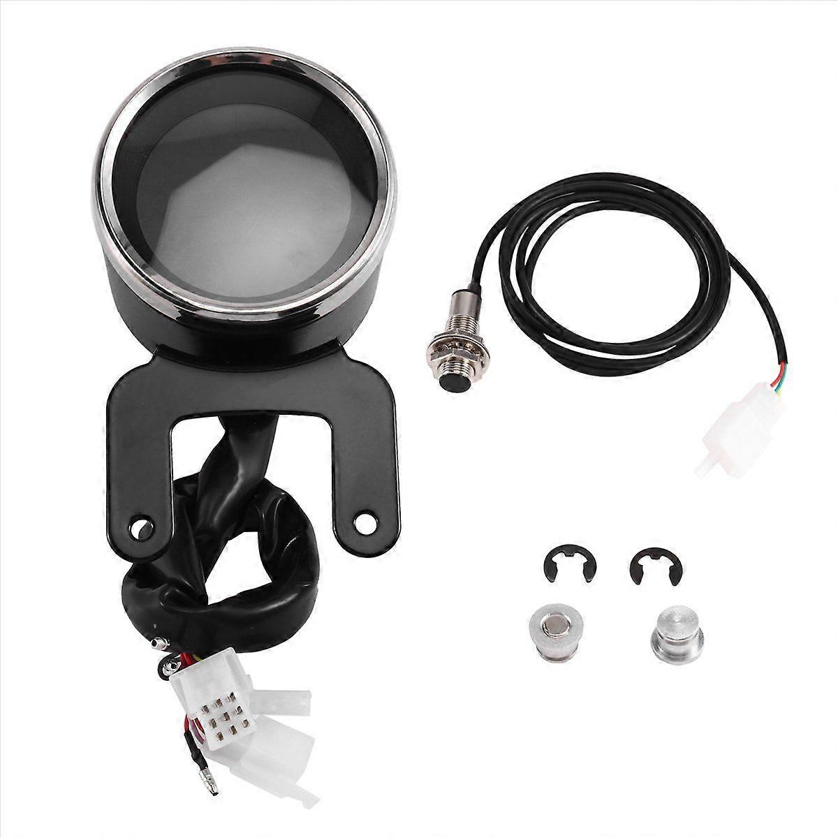 Universal 12V Motorcycle LCD Digital Odometer Speedometer Tachometer Gauge