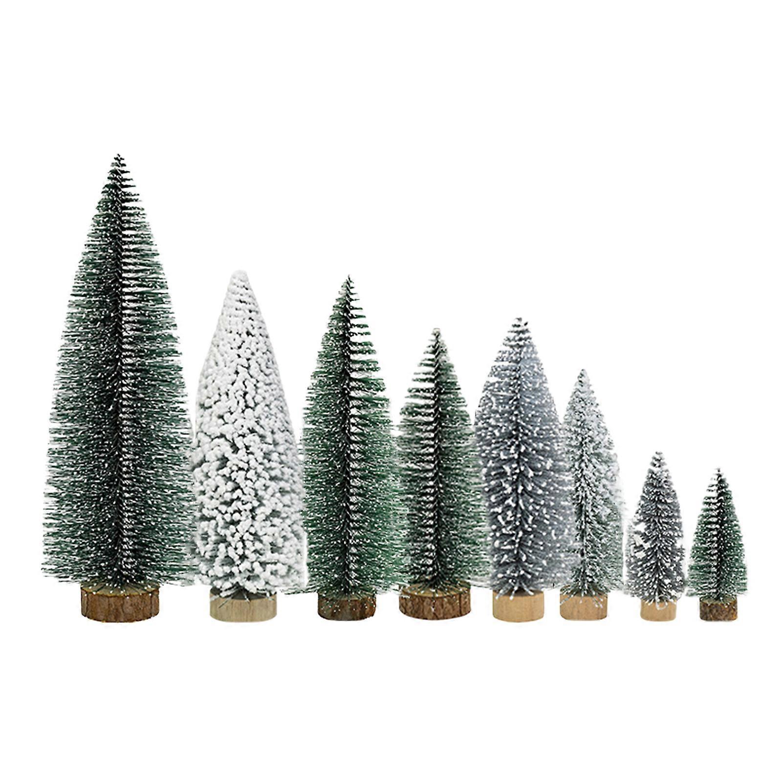 8 Divisions Artificial Tiny Christmass Tree Set With Wood Plastic Plan Safe Not Shedding Deck For Kids Animals Friendly Multicolor