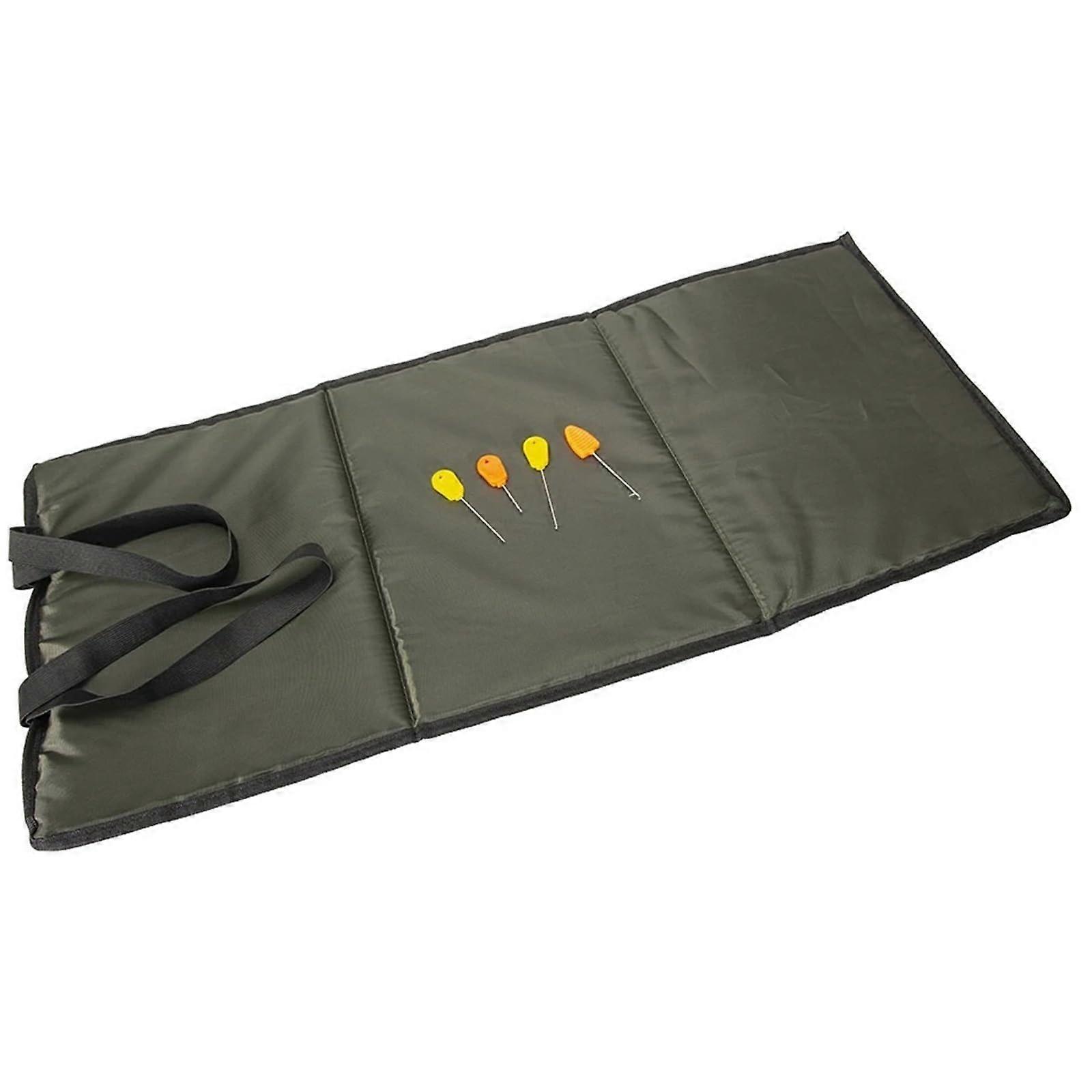 Unhooking Mat Carp Landing Mat 3Layer Foldable Multipurpose Sponge Pad For Fishing Yellow Green