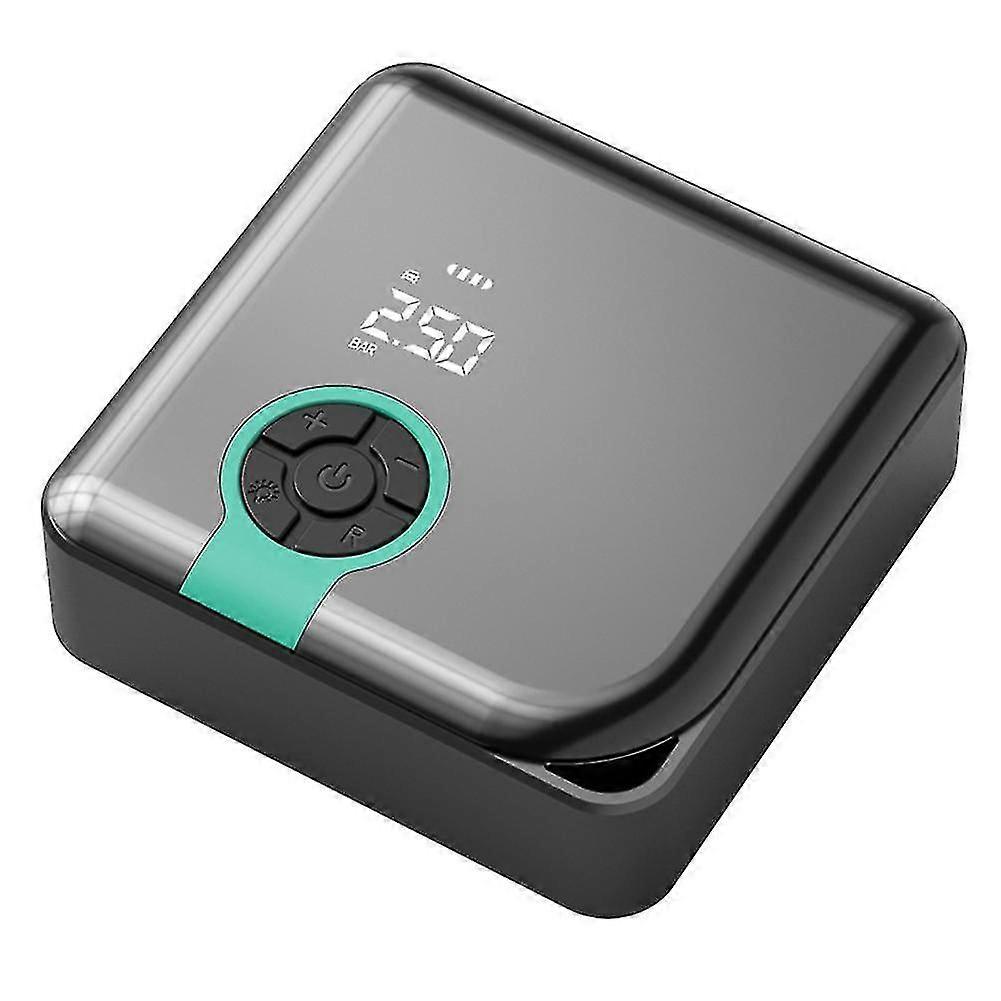 Bärbar elektrisk luftpump bil luftkompressor LCD-skärm display USB-laddningsluft