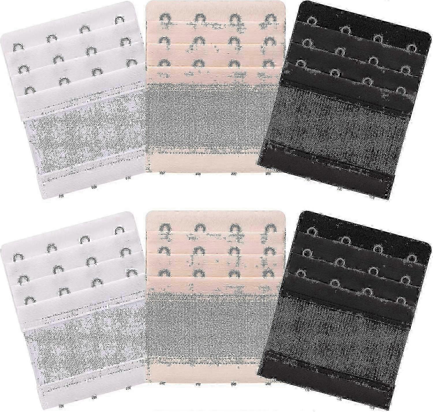 6PCS Women's Bra Extenders Elastic Comfortable Adjustable Extension Strap 4 Hooks 3 Rows  Edition 1107