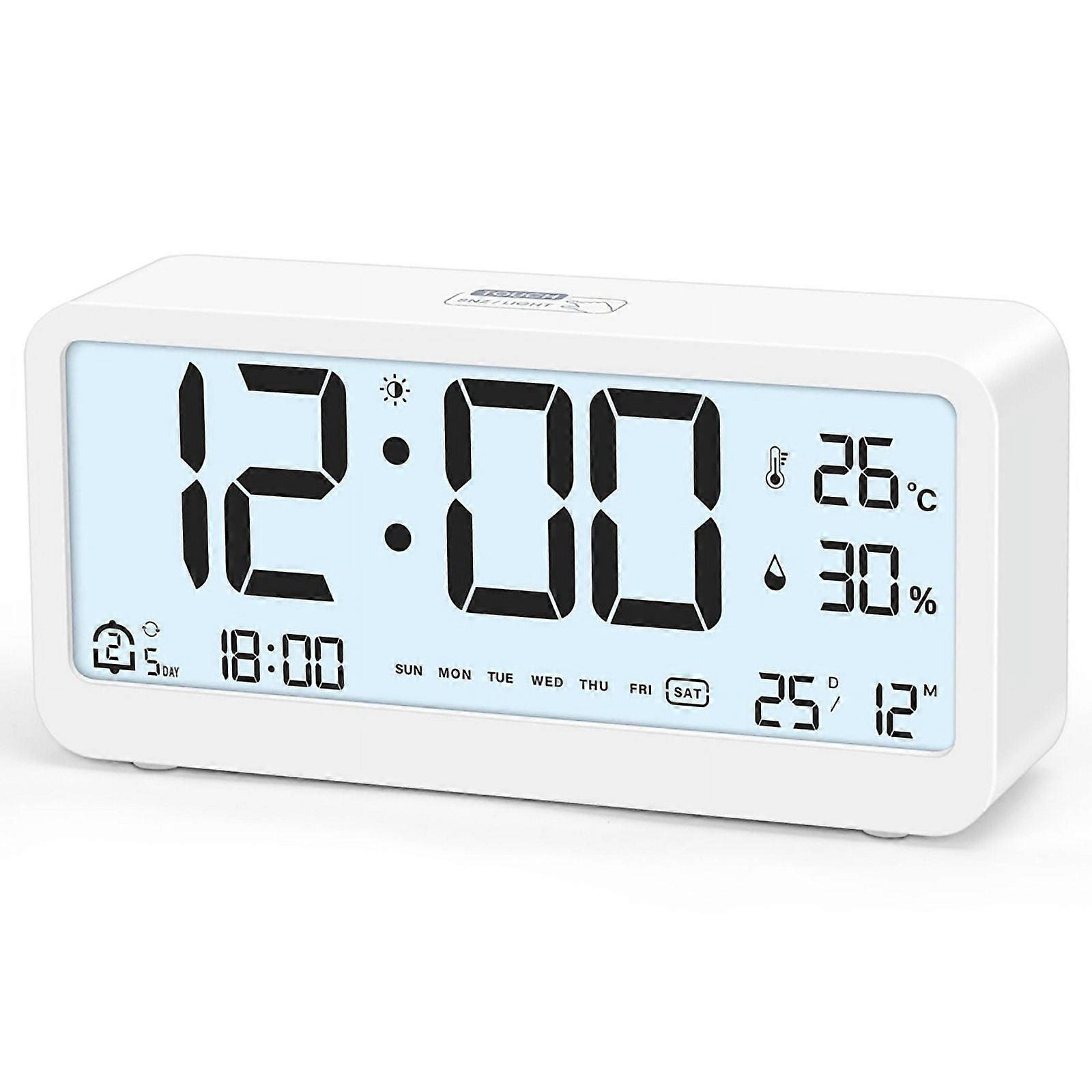 Digital Alarm Clock with Large LCD Display,Loud Ringtone for Efficient Wake Up,Multifunction with Temperature