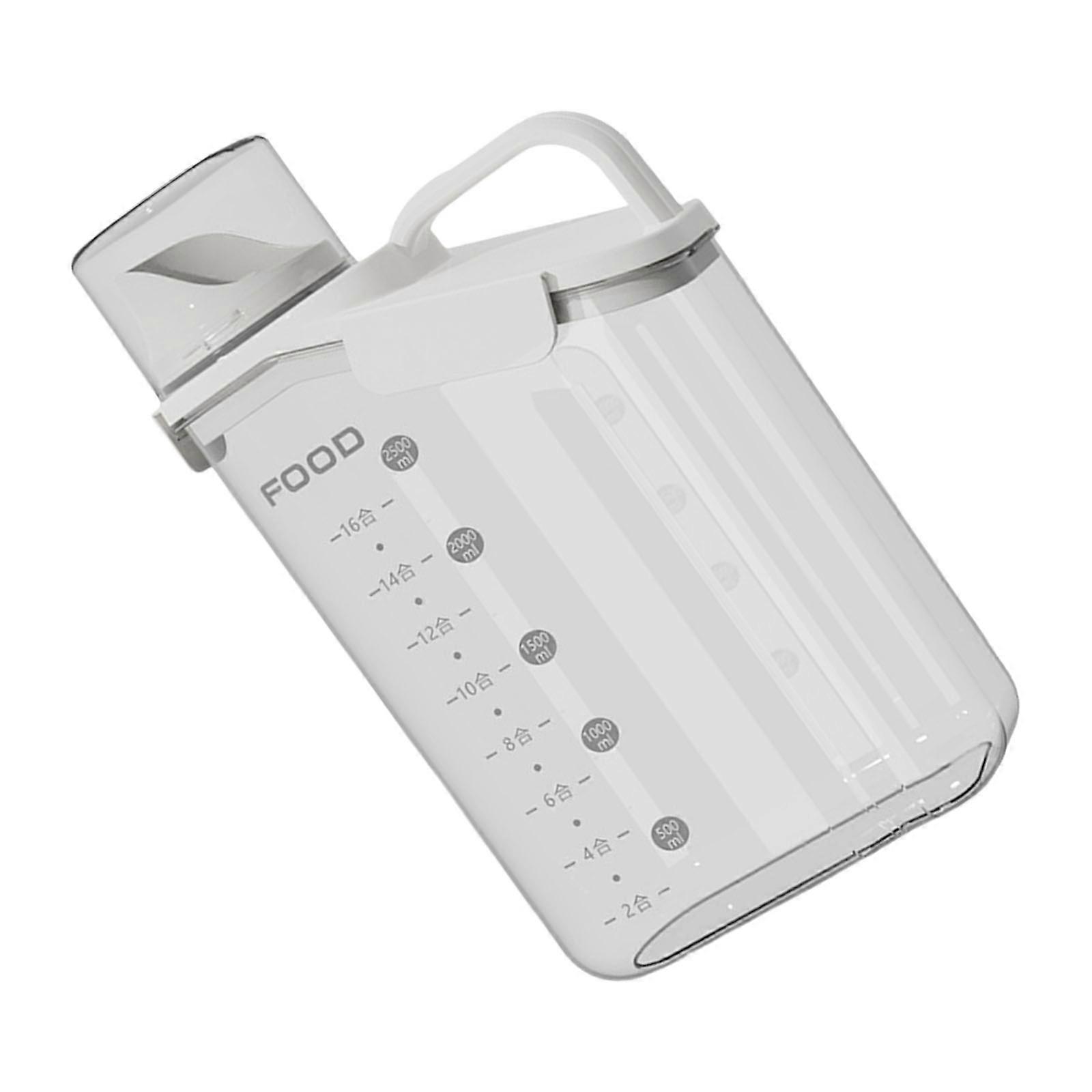 Clear Bulk Food Storage Container with Spill Resistant Lid Nonslip Grip Airtight Cereal Dispenser with Pouring Spout  White