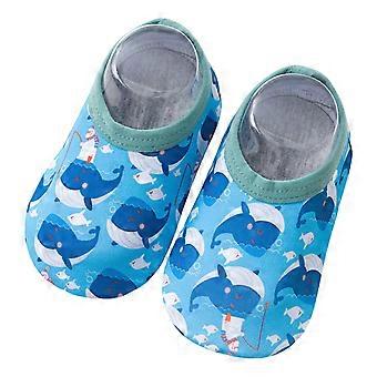 Ademende nylon babywandelschoenen met antislipzolen voor balanstraining binnenshuis. Babyleerschoen XS