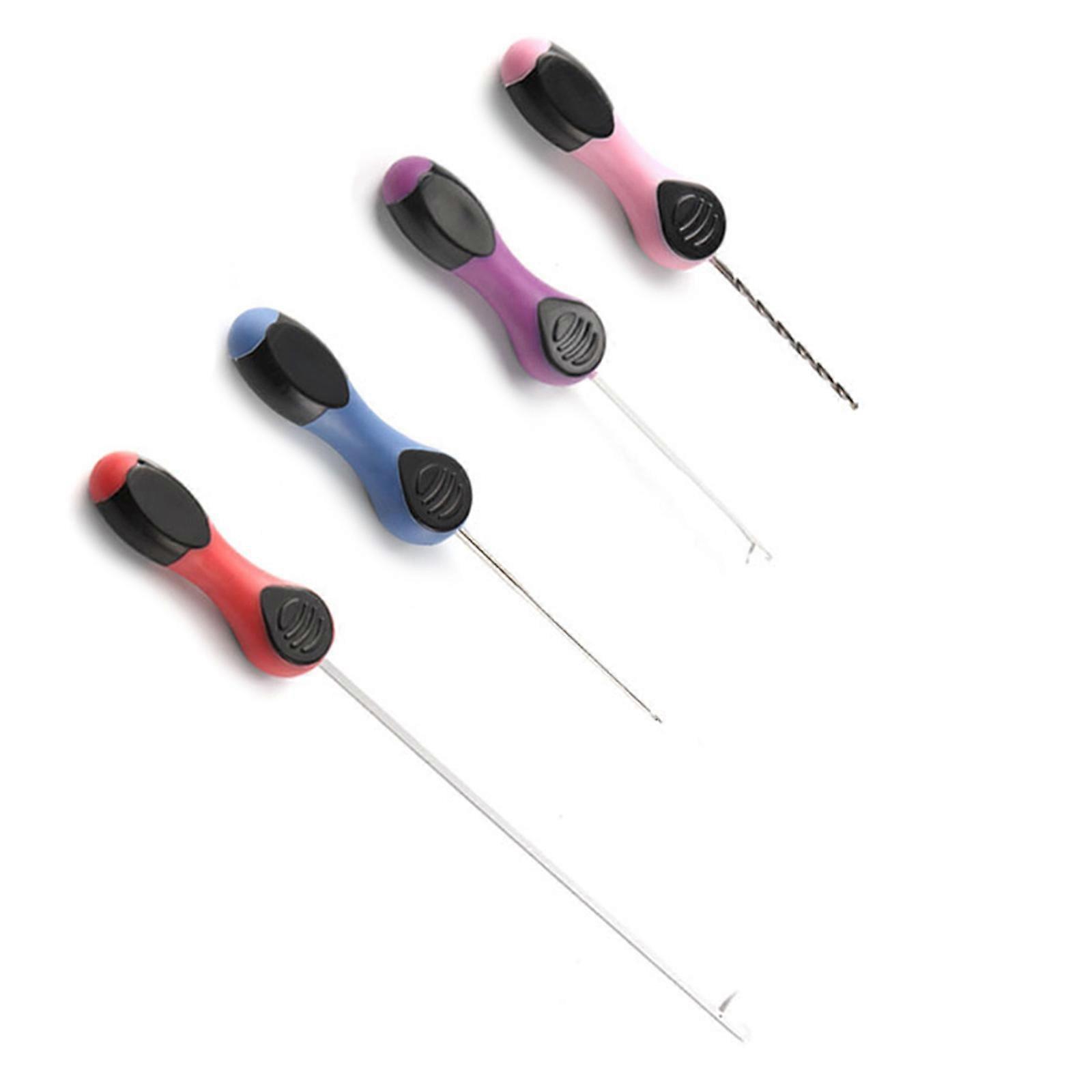 4Pcs Crochet Hook Stringer Baits Needle Replacement Baiting Drill Stringer Needle Fishing Tool Baits Drill Baiting Needle Multicolor
