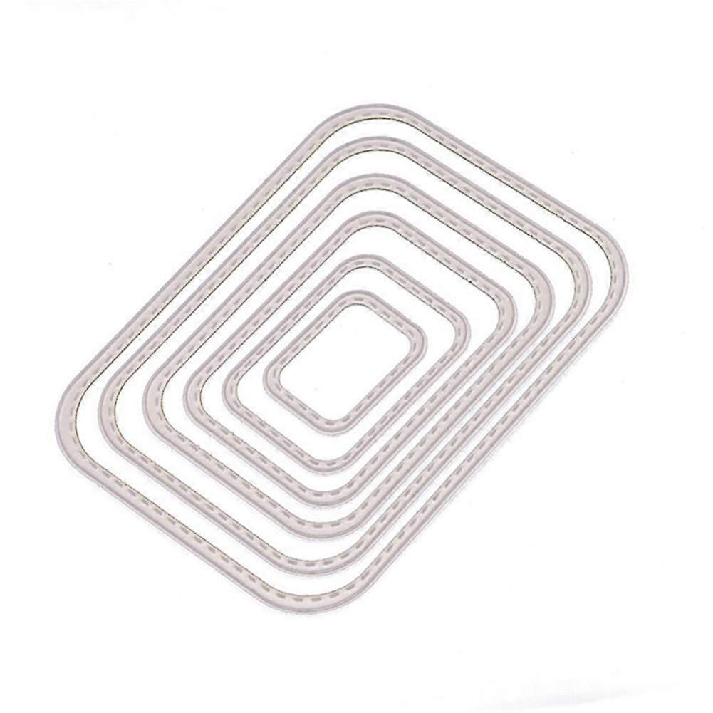 Metal Cutting Dies Set Rectangular Round Corner Frames for Card Making and Scrapbooking Christmas Crafts (6 Pcs)