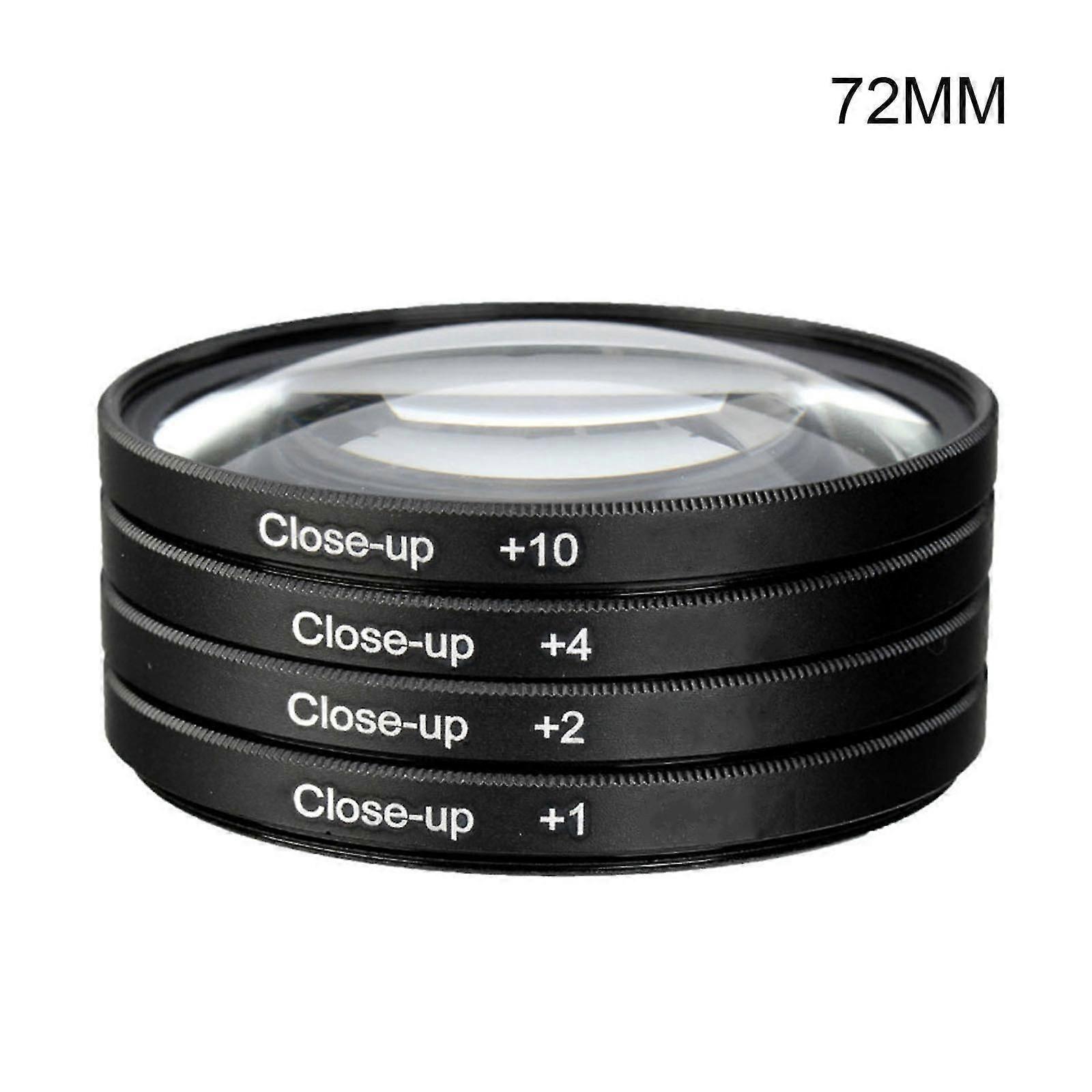 4pcs Macro Close Up Lens Filter Kit +1 +2 +4 +10 49/52/55/58/62/67/72/77/82mm