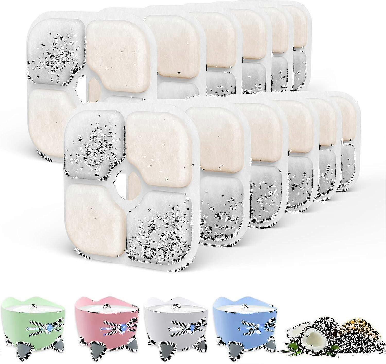 2024 ليلة رأس السنة الجديدة العناصر الساخنة 12 عبوة من فلاتر نافورة مياه القطط ، متوافقة مع نافورة Catit Pixi للحيوانات الأليفة. حافظ على قطتك صحية ورطبة. 