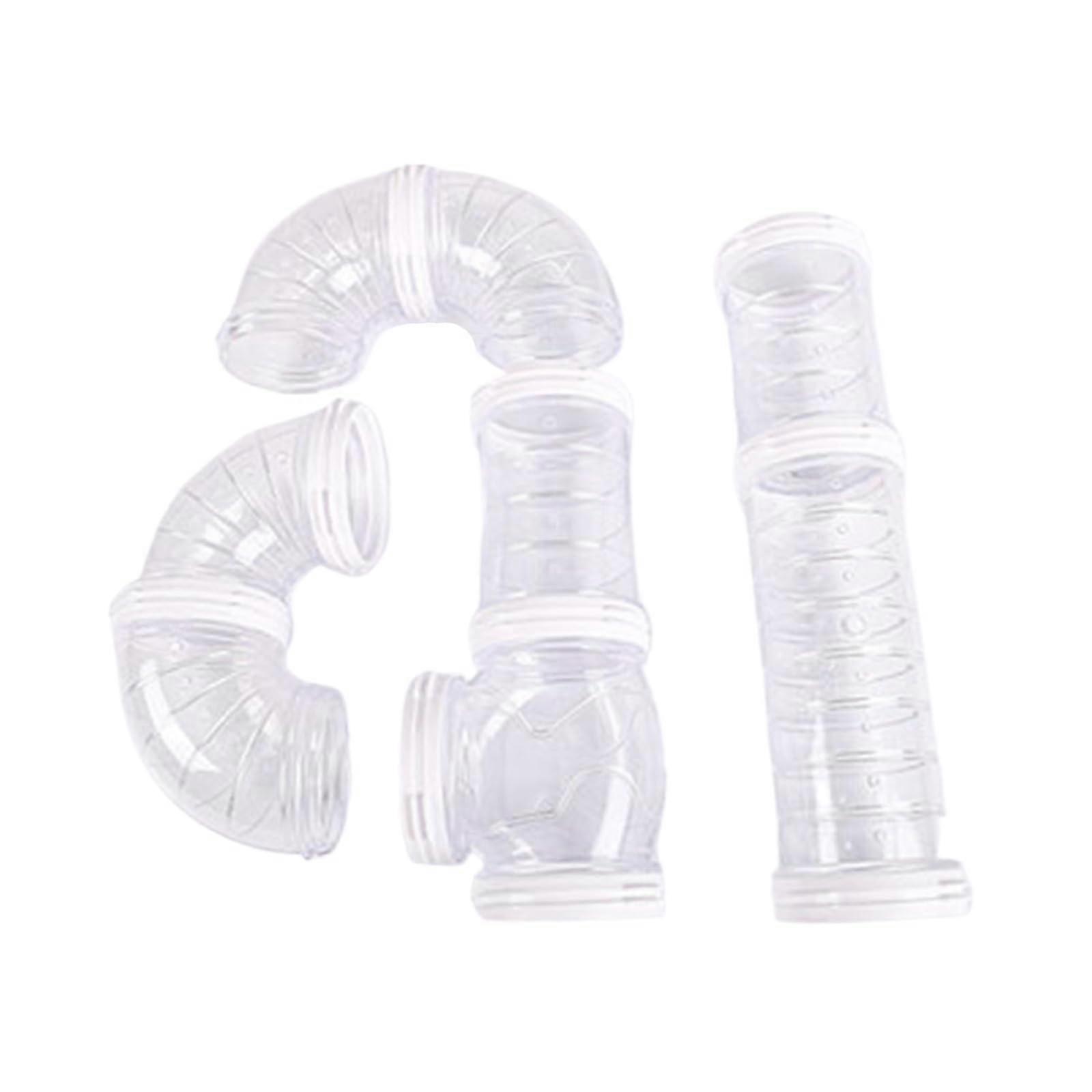 Hamster Tunnel Tube Track Clear DIY Play System for Small Pets Mice Rabbits Exercise Cage White