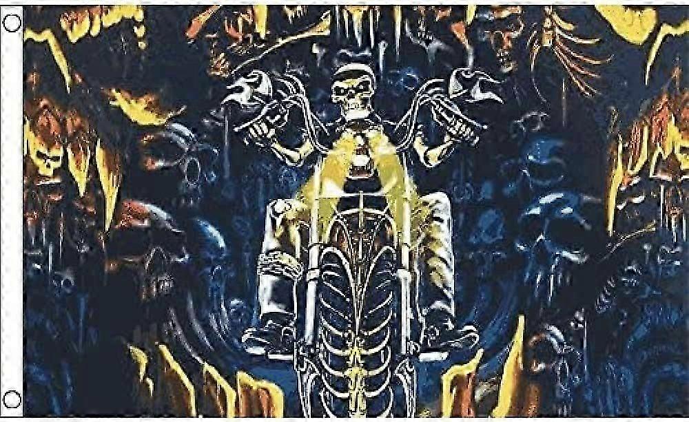 Skull with Motorcycle Flag Mode A-2076