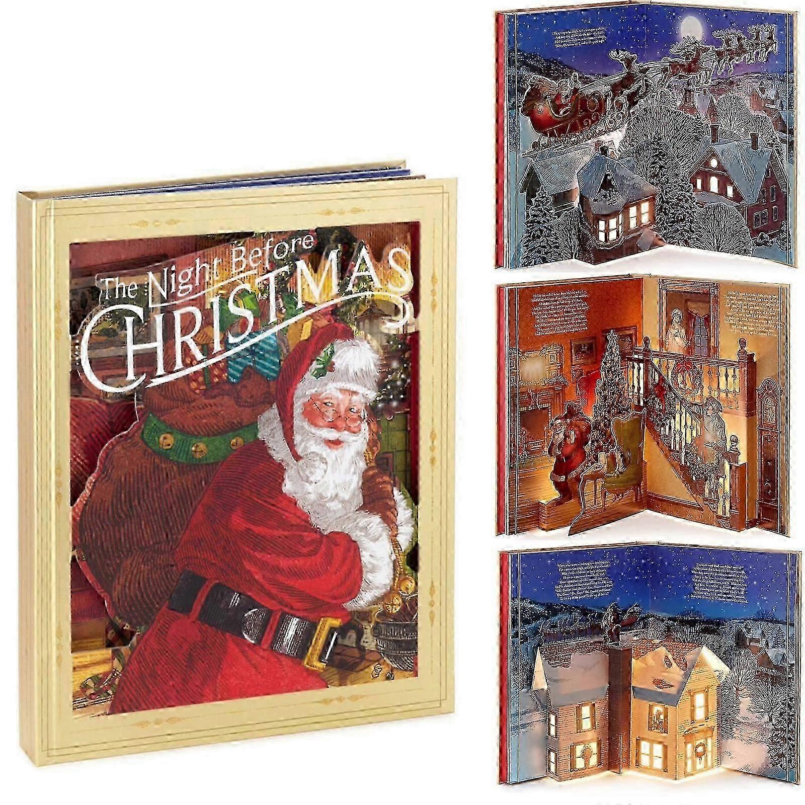 The Night Before Christmas Pop-Up Book with Light and Sound, 3D Board Book - MXBC