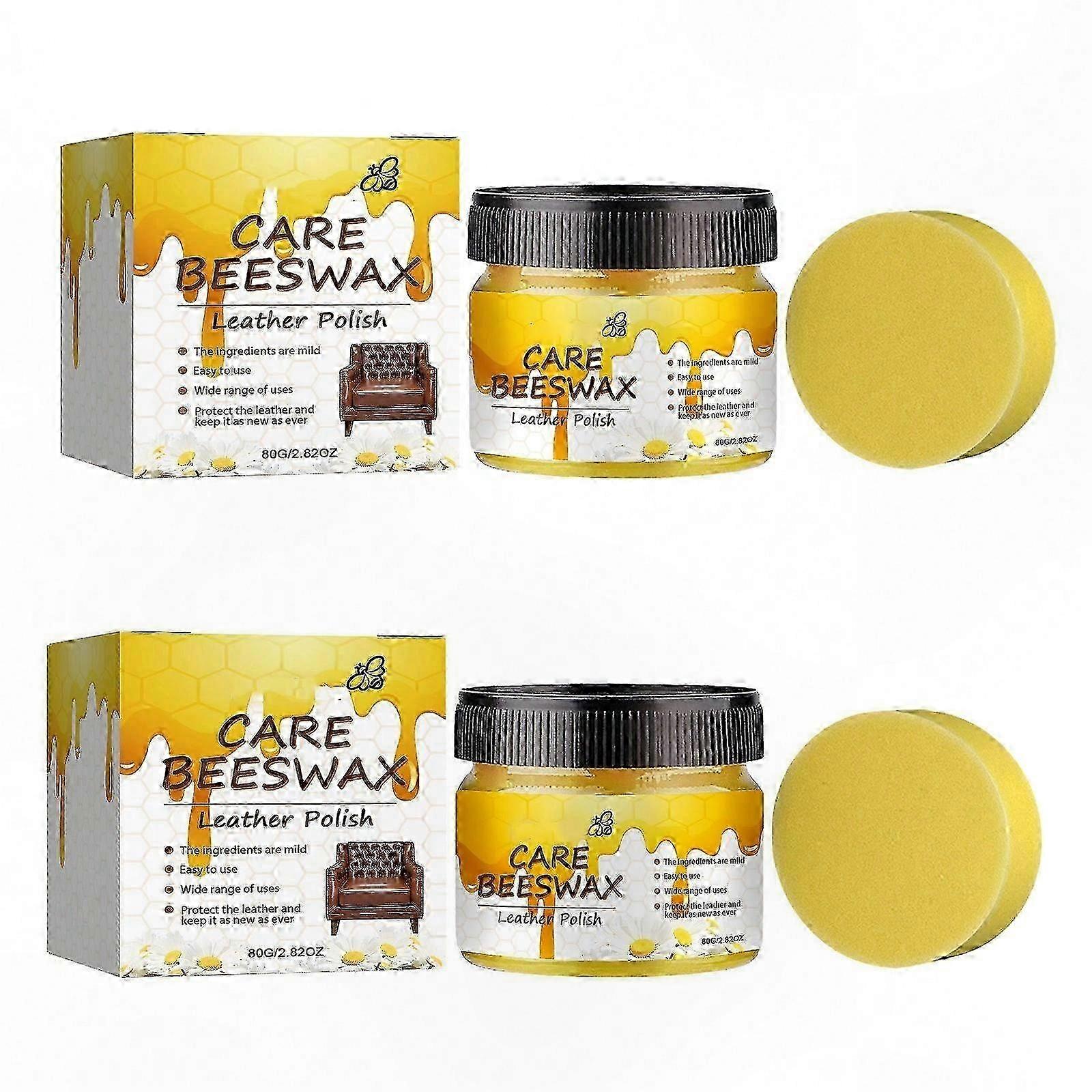 Leather Care Kit with Beeswax for Deep Cleaning and Conditioning Car Seats Restorer and Polish Solution Non-Toxic Formula for All Leather Types