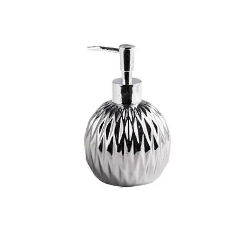Gold Soap Dispenser Silver Ceramic 400ml Bathroom Hand Liquid & Shampoo Bottle