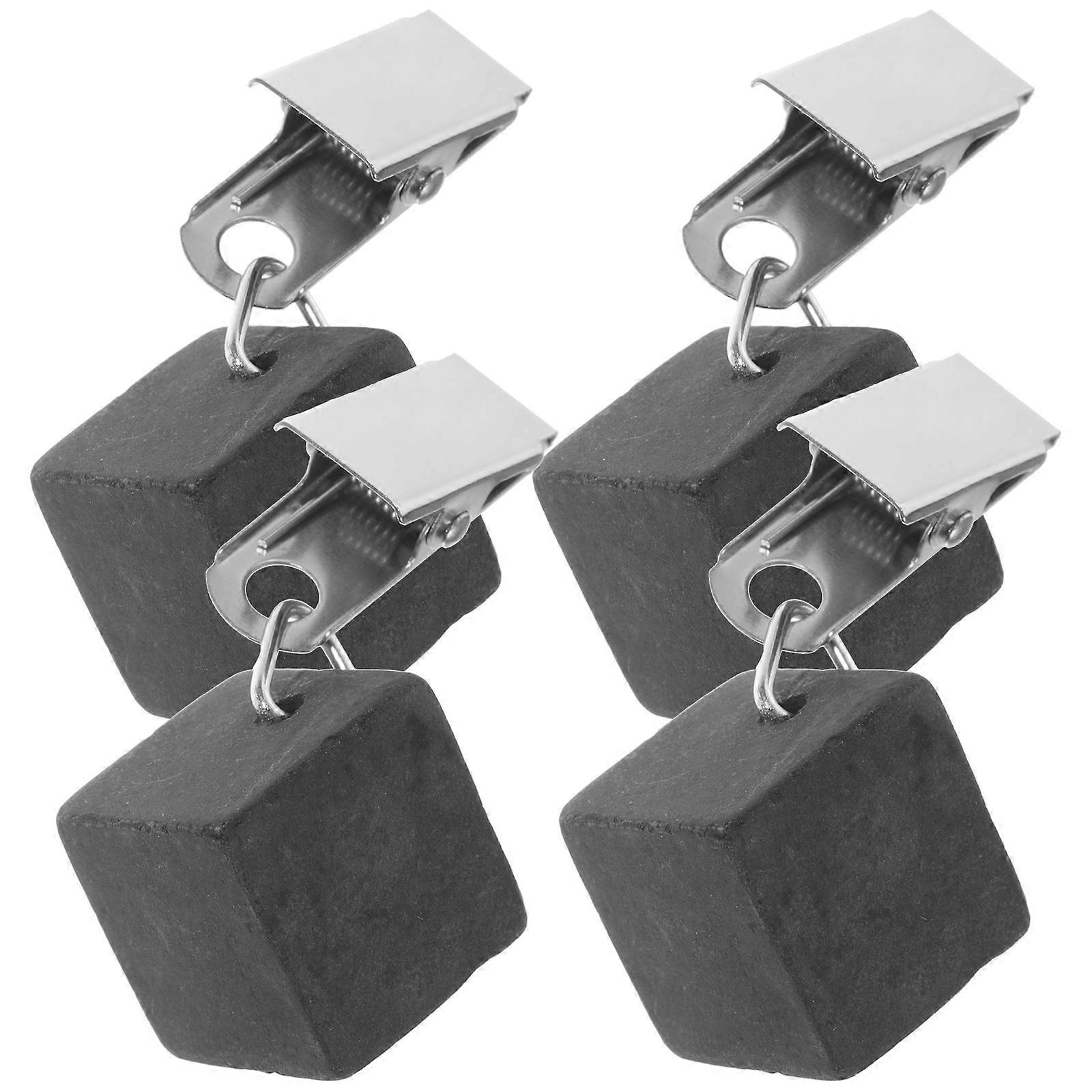 4Pcs Tablecloth Weights Stone Clips for Home and Outdoor Table Covers