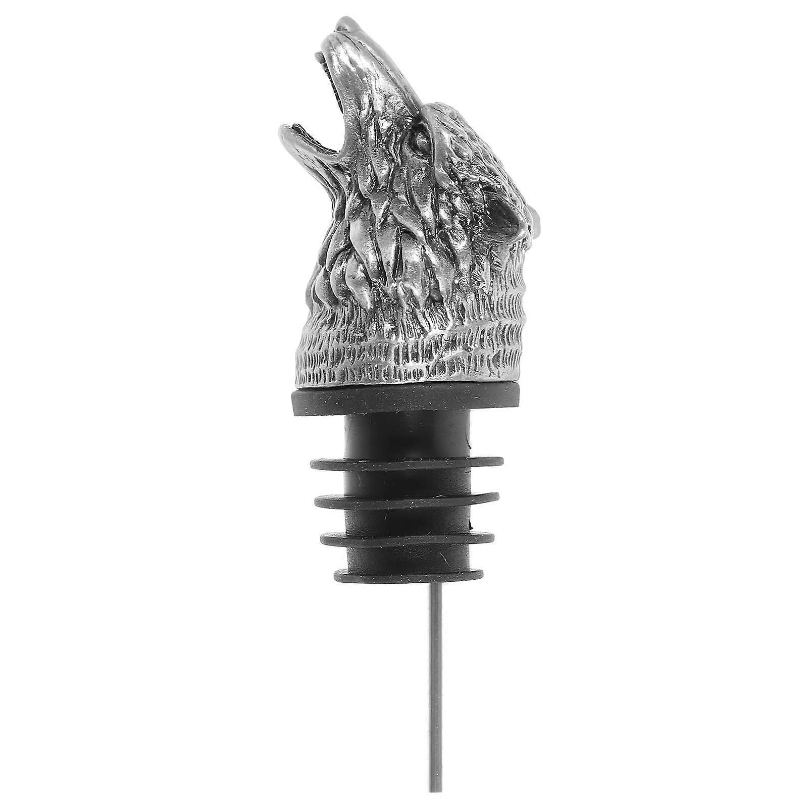 Wolf Head Wine Pourer Aerator and Stopper – Alloy Animal Design for Red Wine and Liquor Bar Use