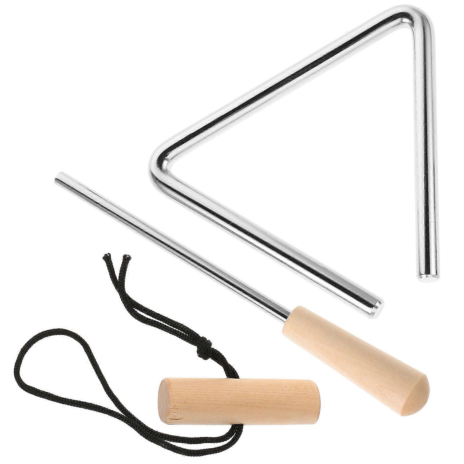 Versatile Handheld Iron Triangle Bell for Churches and Bands in Silver Material with 1Set