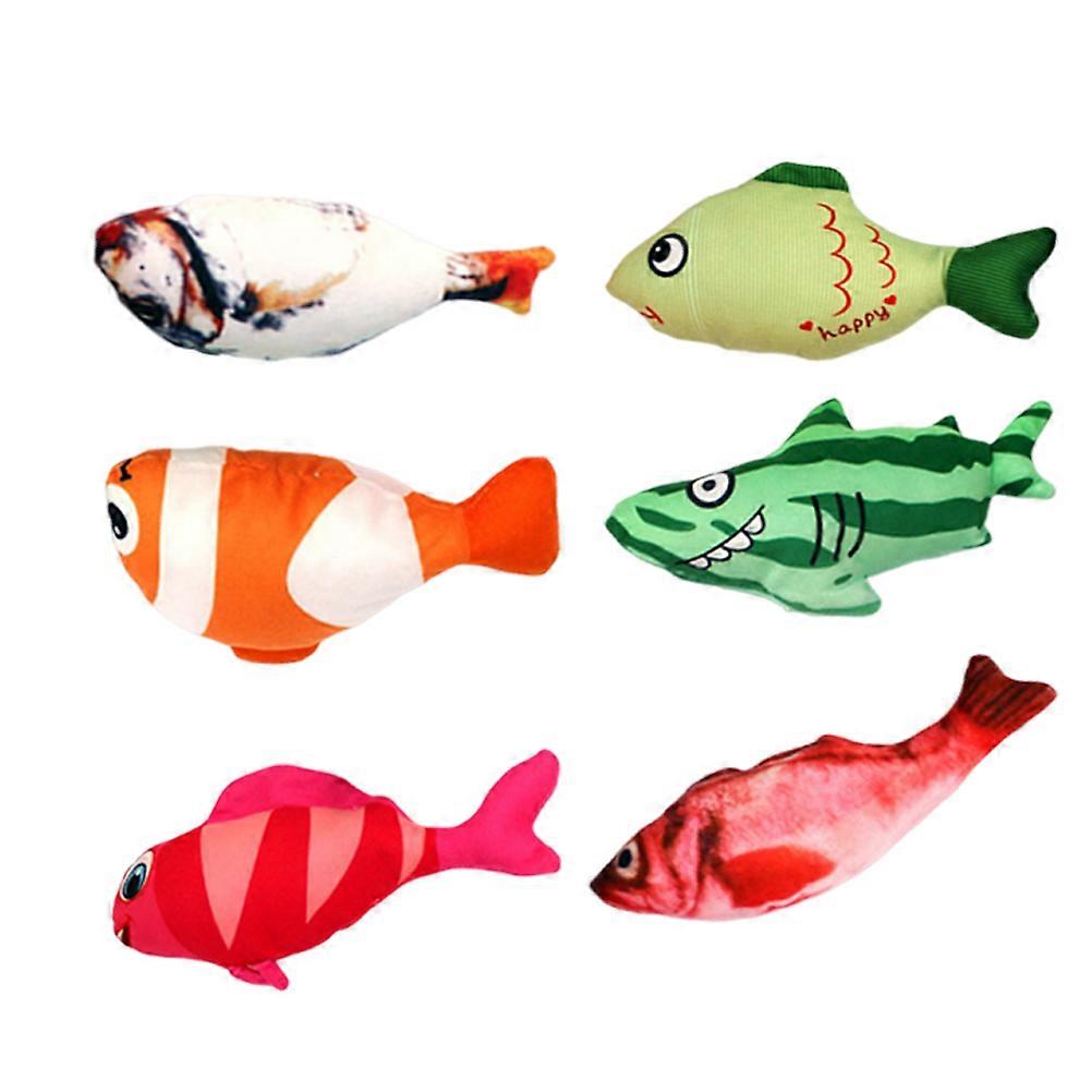 Cat Toys Plush Fish Interactive Toy for Entertainment in 6Pcs Kitten Set
